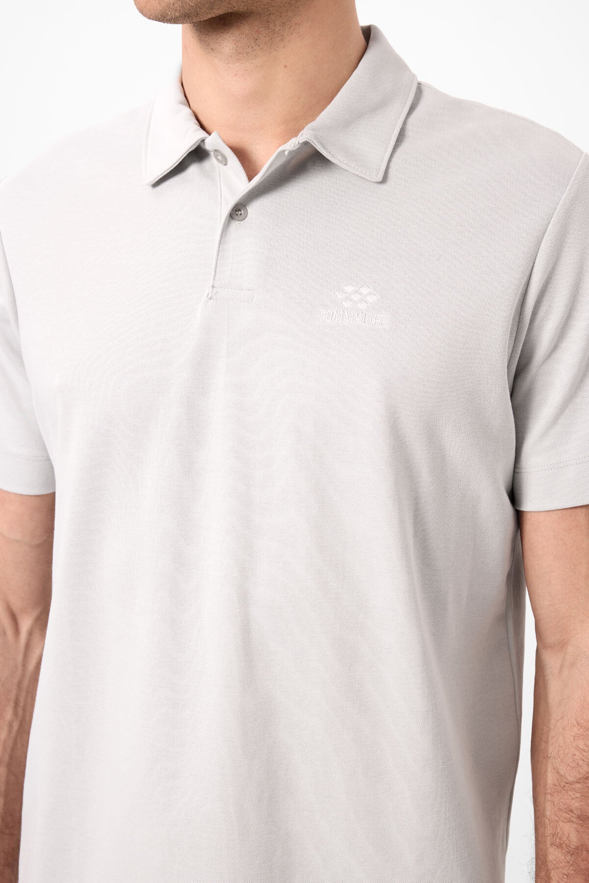 Image of Taş Standart Kalıp Basic Polo Yaka Erkek T-Shirt - 87748