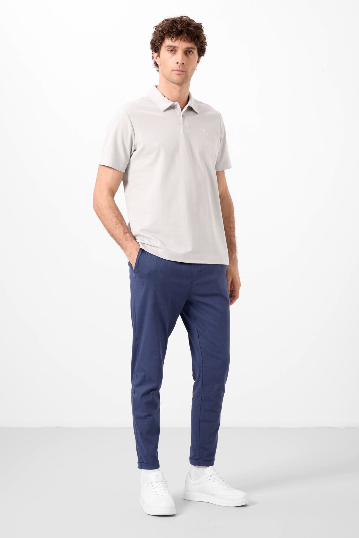 Image of Taş Standart Kalıp Basic Polo Yaka Erkek T-Shirt - 87748