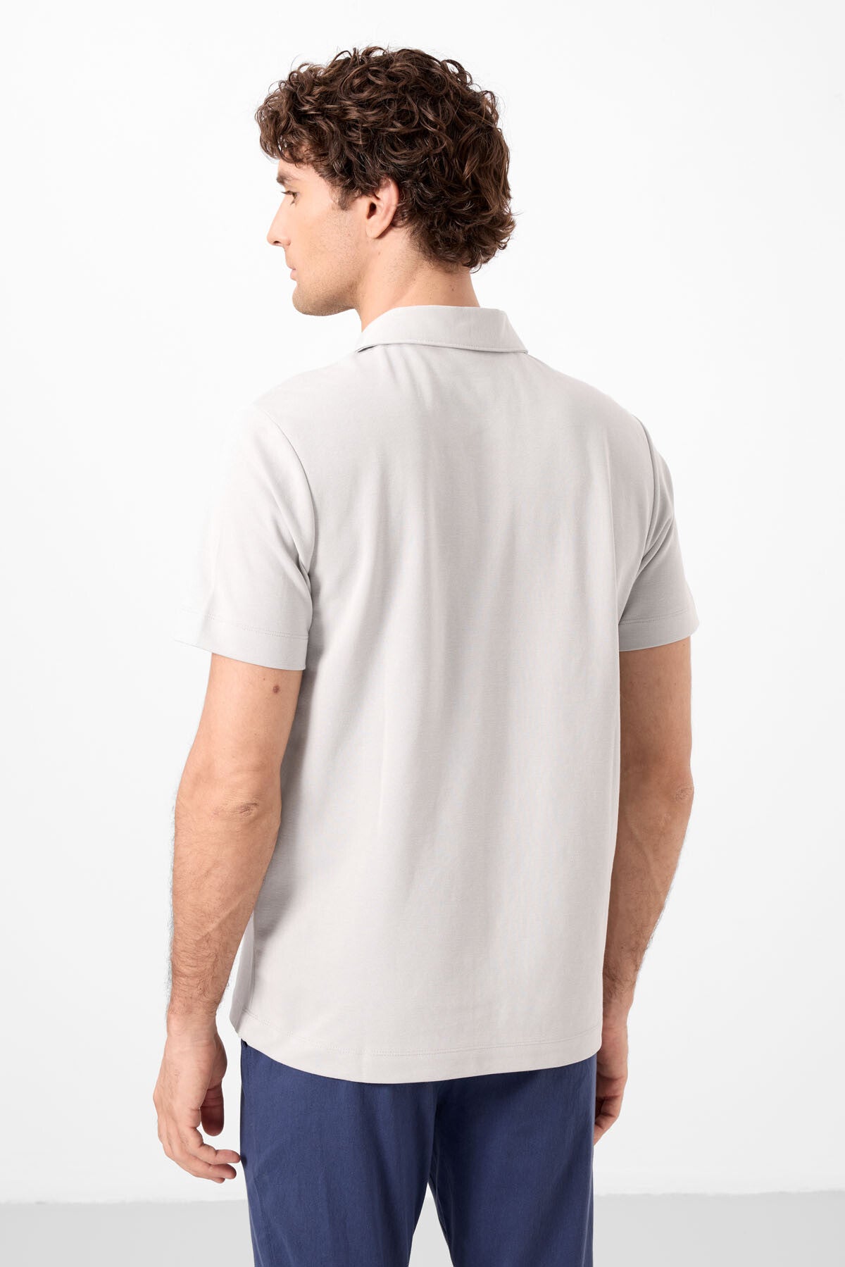 Image of Tricou bărbătesc Stone Standard Fit Basic Polo Collar - 87748