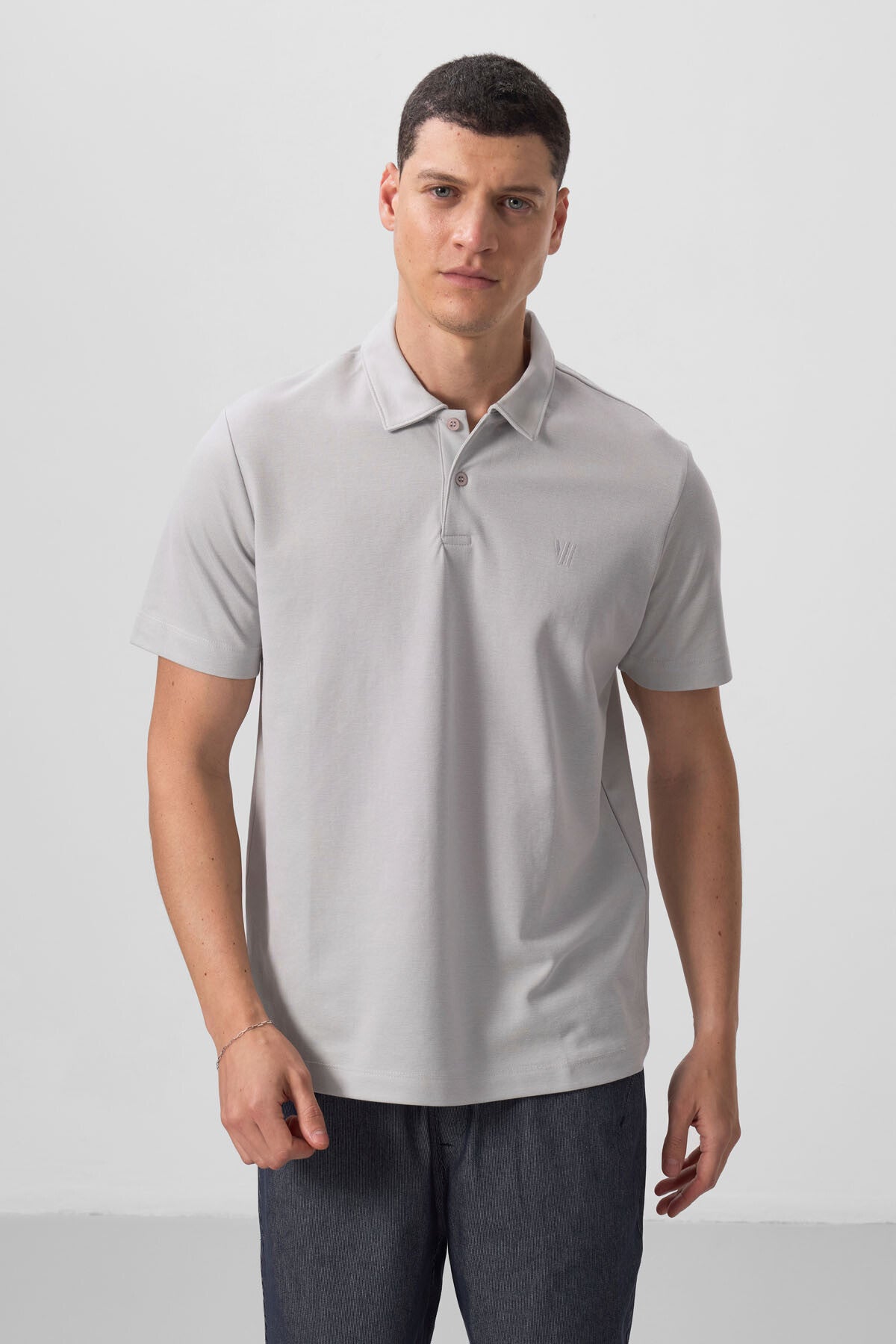 Image of Taş Standart Kalıp Basic Polo Yaka Erkek T-Shirt - 87768