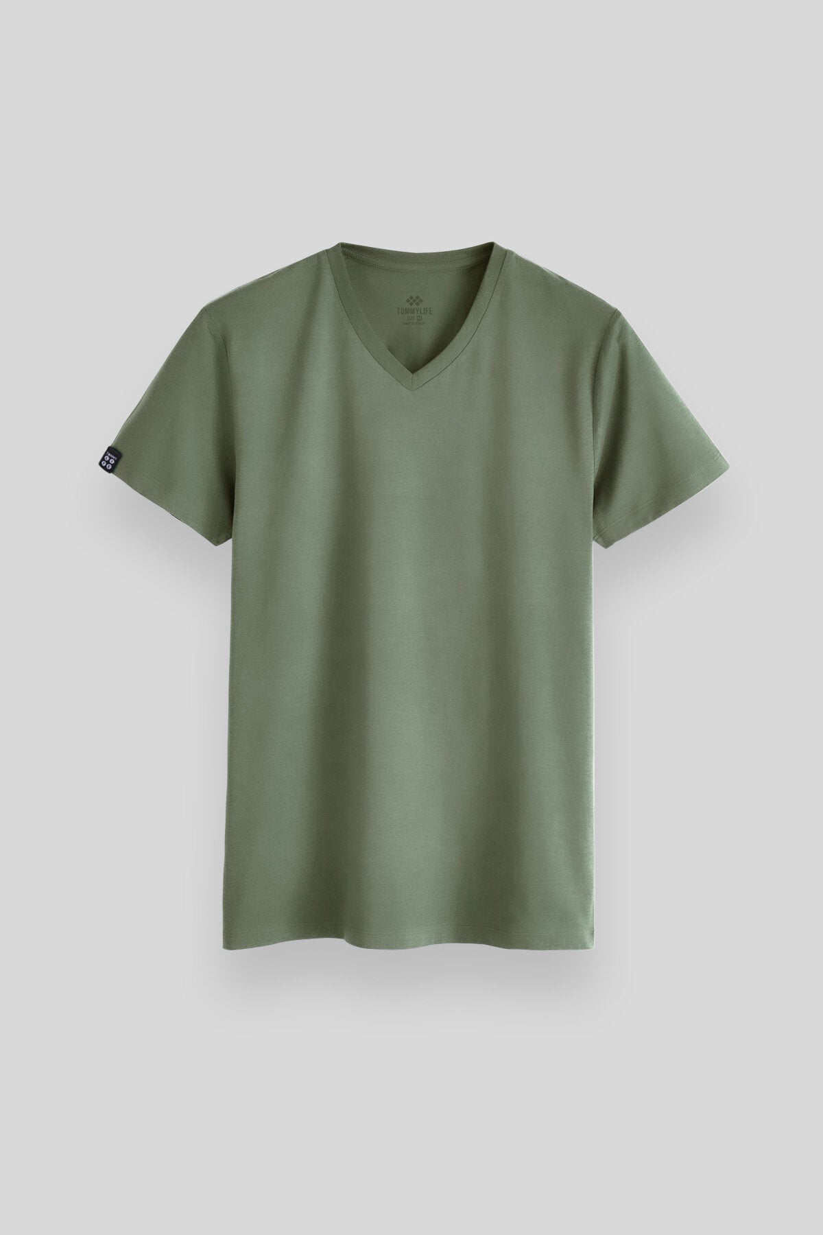 Image of Açık Yeşil Basic Kısa Kol Standart Kalıp V Yaka Erkek T-Shirt - 87912