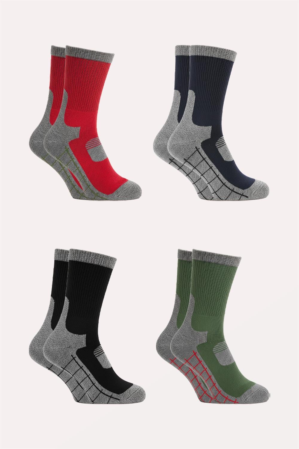 Image of Erkek Trekking Yürüyüş Soket Yarım Havlu Çorap 4'Lü Paket