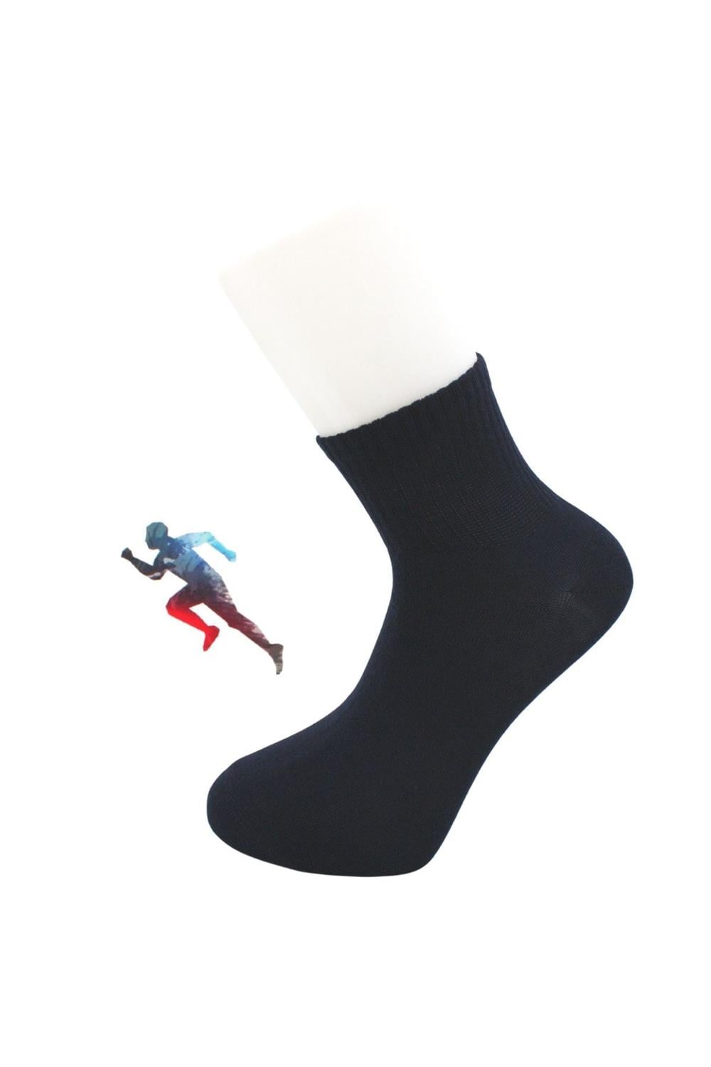 Image of Men's Half-Length Tennis College Multicolored Cotton Plain Socks, 4-Pack