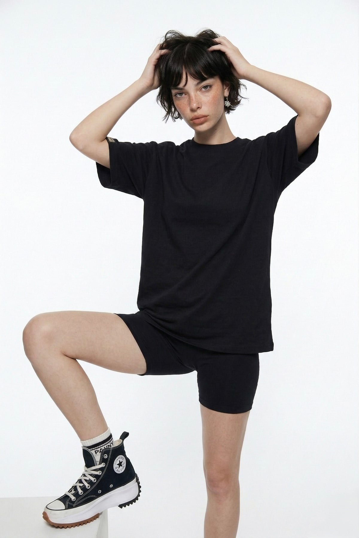 Image of Pamuklu Unisex Oversize Lure Tshirt Siyah