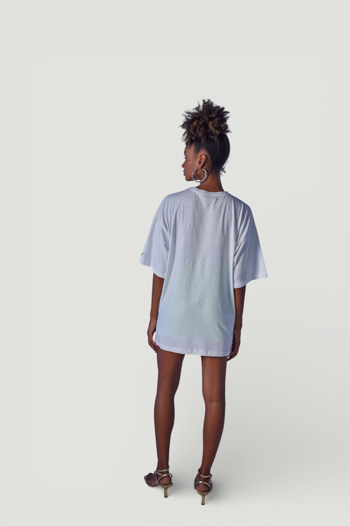Image of Oversize Baskılı Stalker T-Shirt Beyaz
