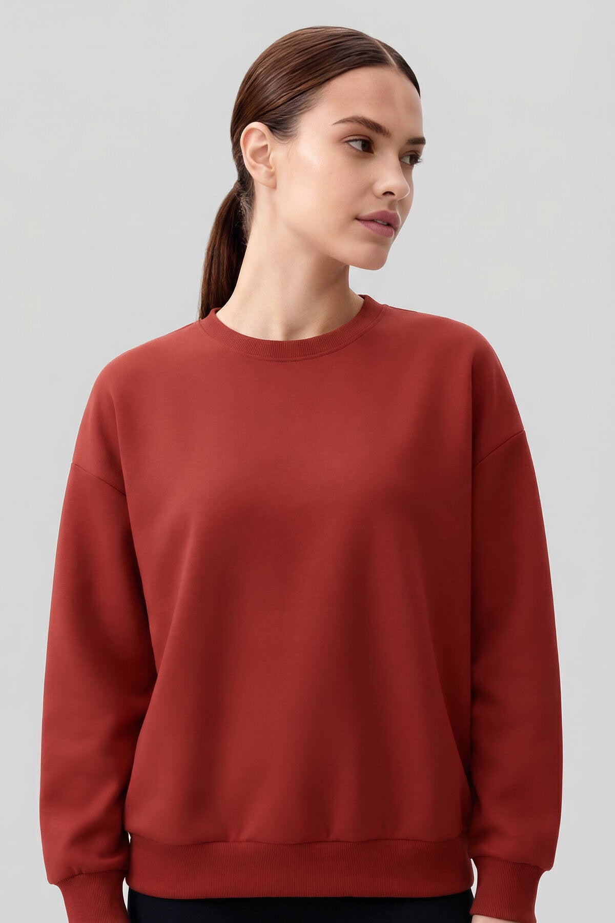 Image of Fiesta Basic O Yaka Oversize Kadın Sweatshirt - 97053