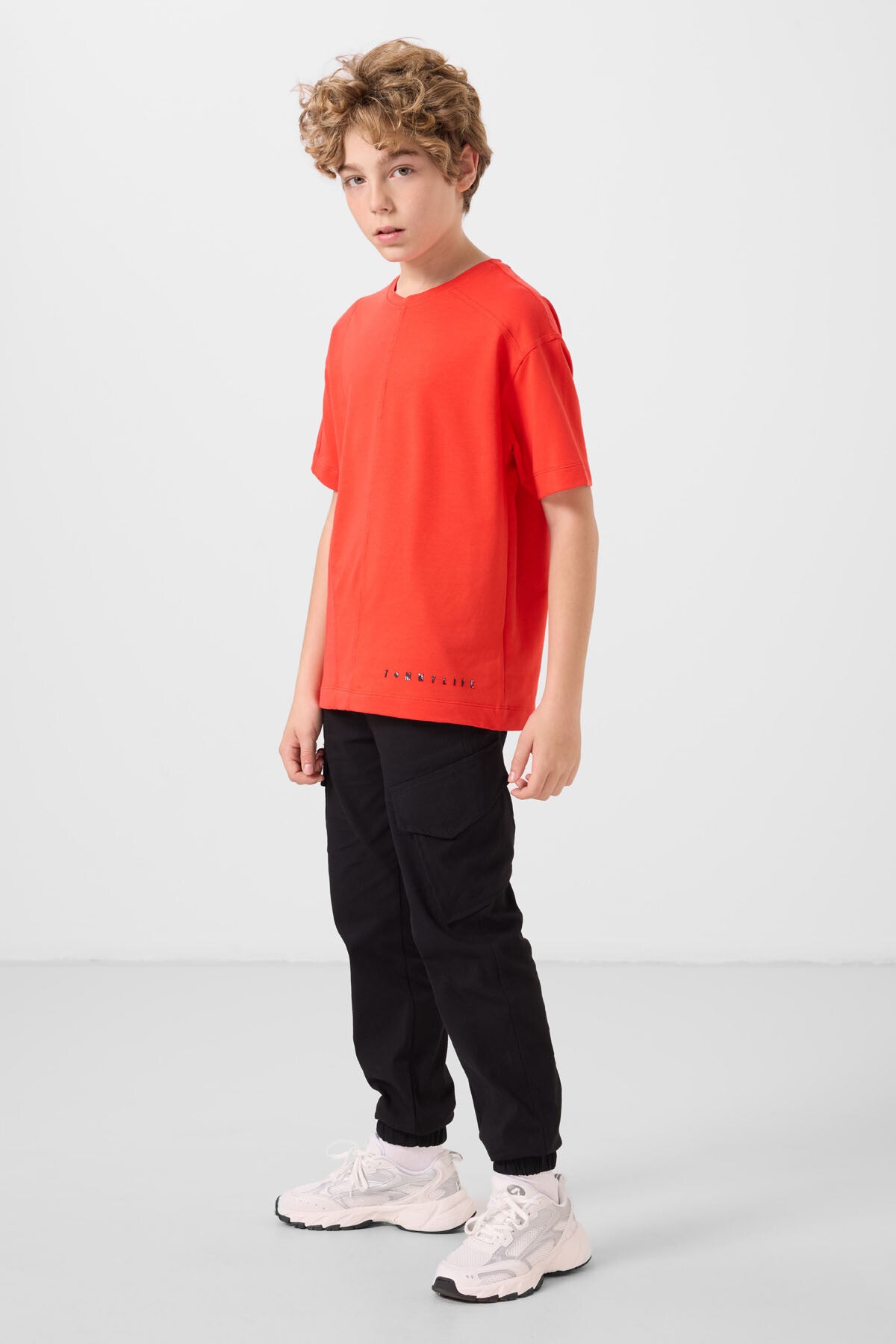 Image of Fiesta Pamuklu Yumuşak Dokulu Oversize Basic Erkek Çocuk T-Shirt - 11297
