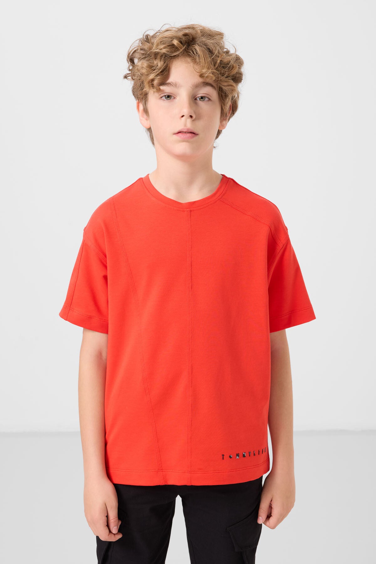 Image of Fiesta Pamuklu Yumuşak Dokulu Oversize Basic Erkek Çocuk T-Shirt - 11297