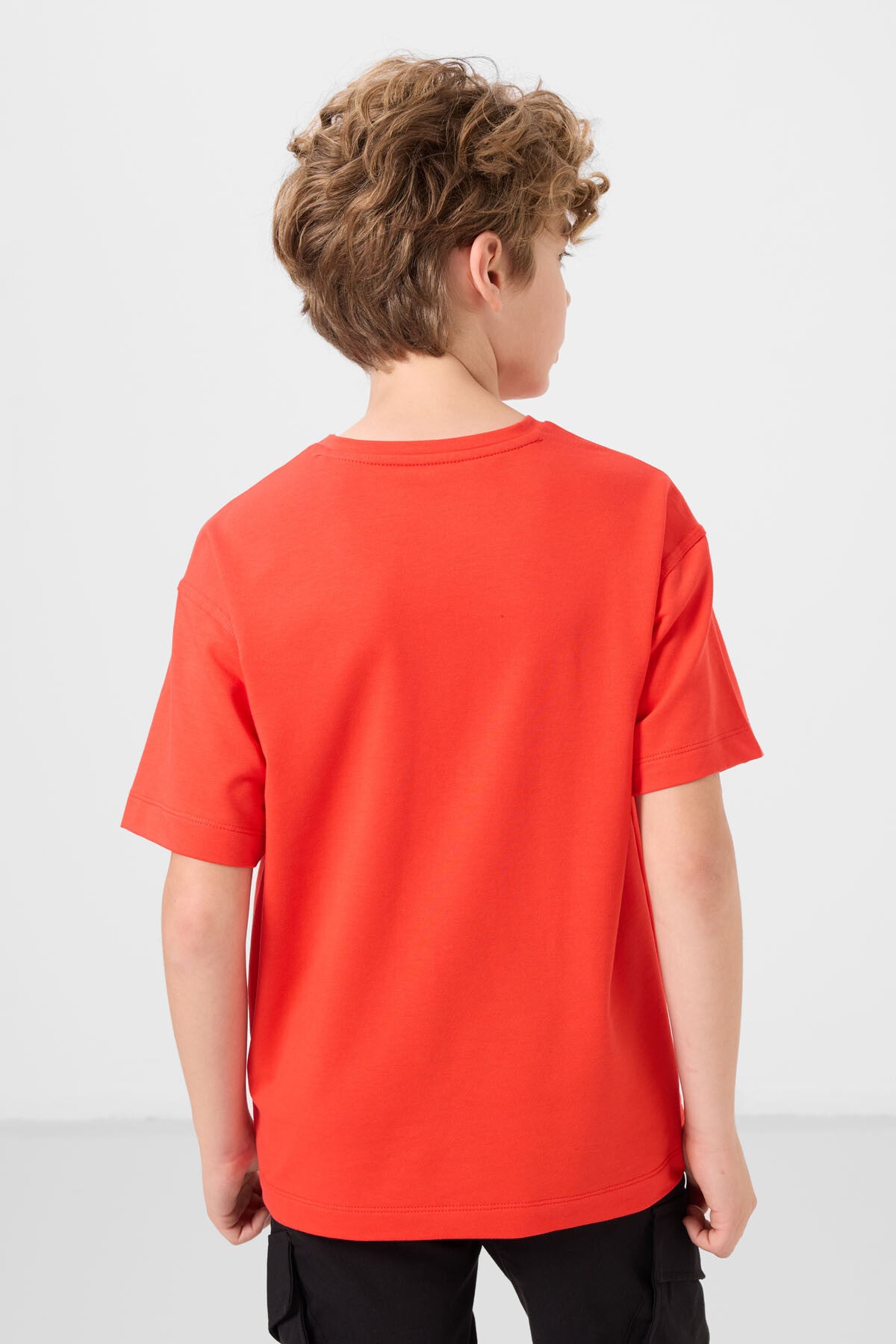 Image of Fiesta Pamuklu Yumuşak Dokulu Oversize Basic Erkek Çocuk T-Shirt - 11297