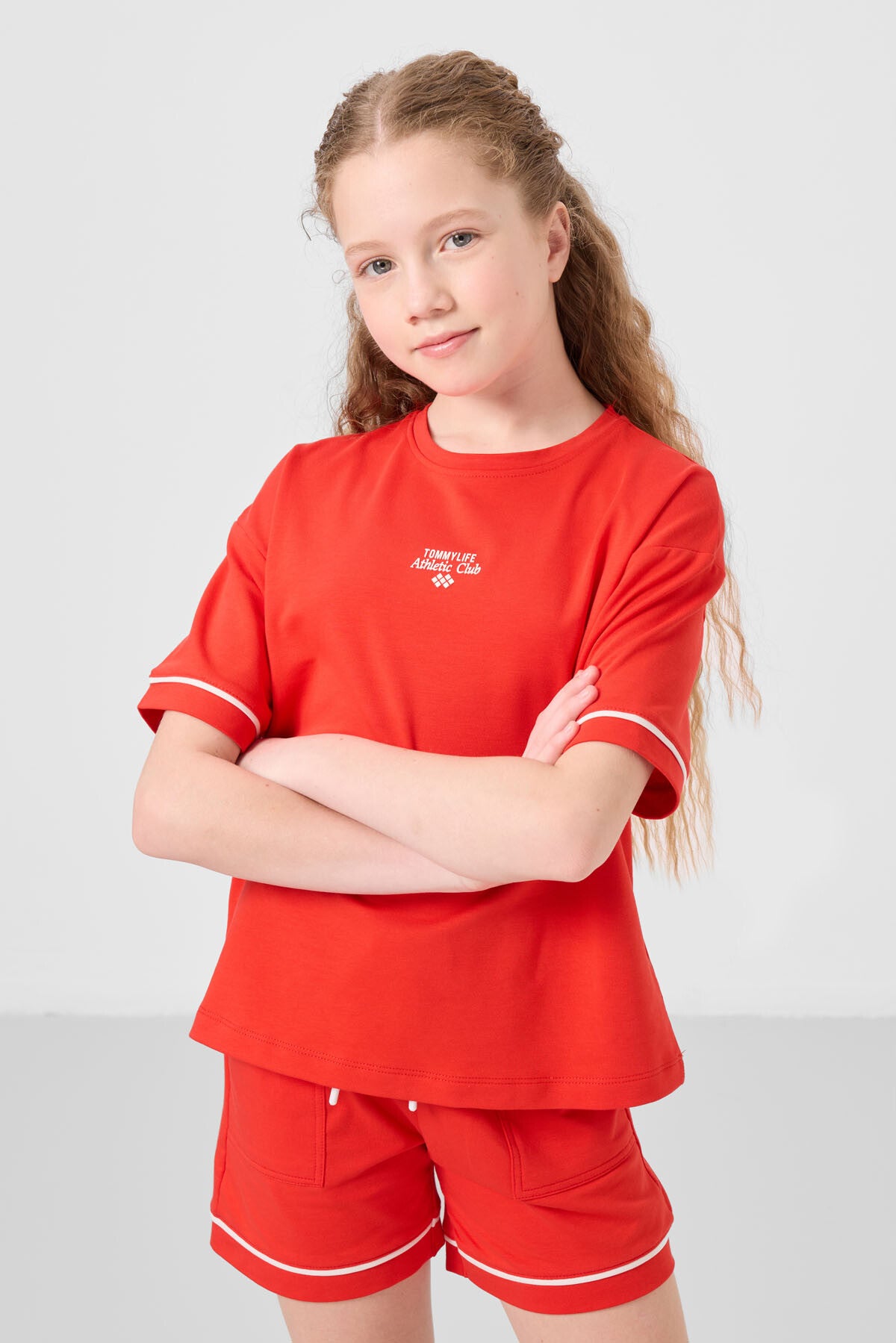 Image of Fiesta Pamuklu Yumuşak Dokulu Standart Fit Basic Kız Çocuk Şort Takım - 75183