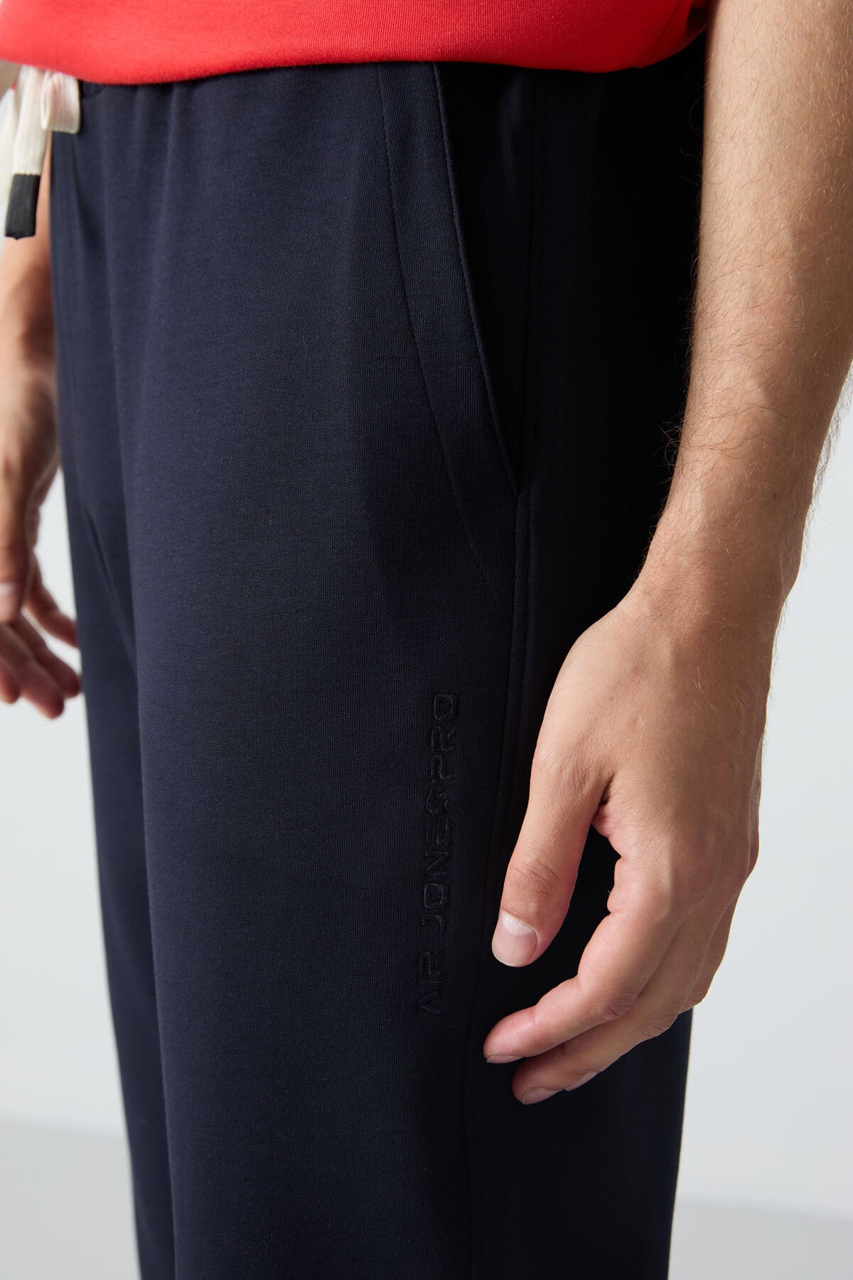 Image of Fiesta Lacivert Pamuklu Kalın Yumuşak Dokulu Oversize Fit Basic Erkek Eşofman Takım - 85261