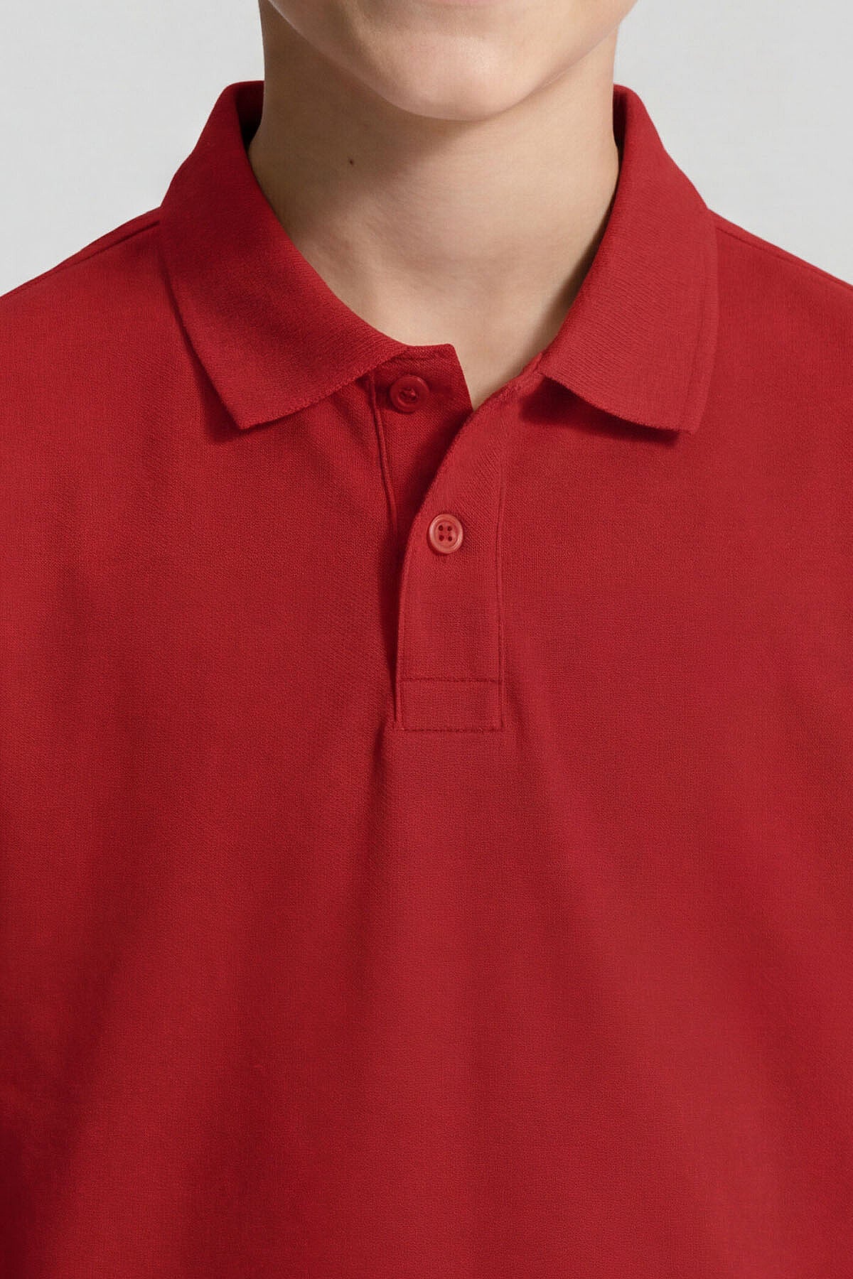 Image of Fiesta Polo Yaka Standart Fit Basic Unisex Çocuk T-Shirt - 11330