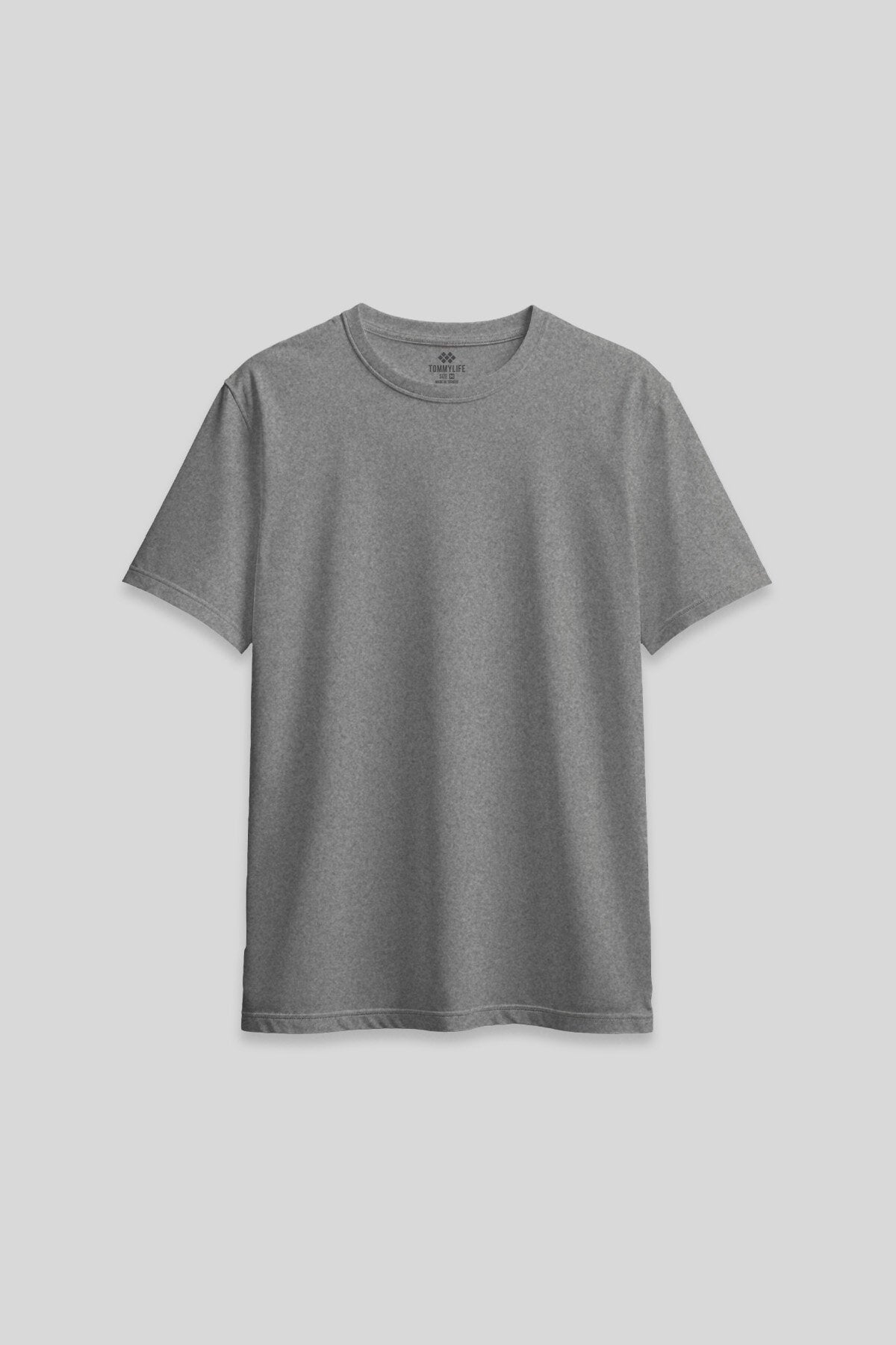 Image of Gri Melanj O Yaka Standart Fit Basic Kadın T-Shirt - 97311