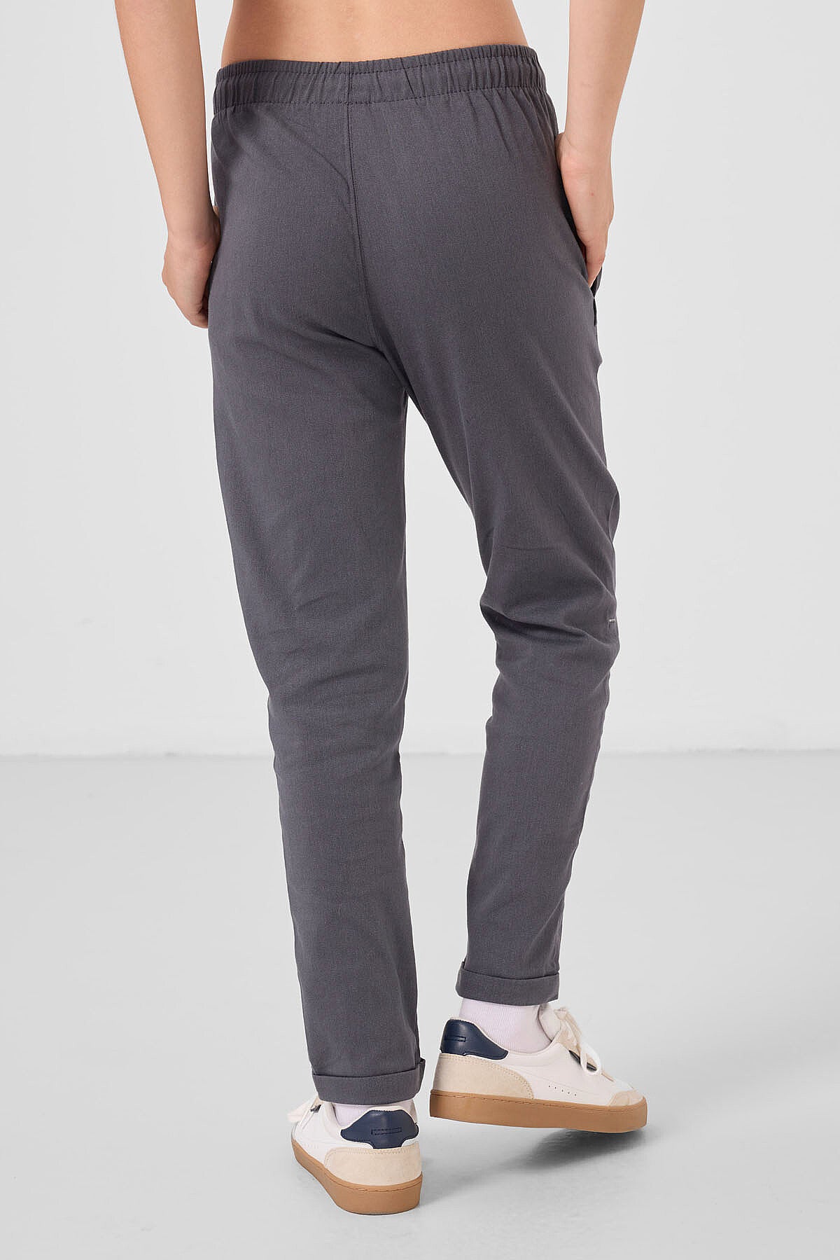 Image of Gri Standart Fit Dokuma Hafif Esnek Chino Erkek Çocuk Pantolon - 11272