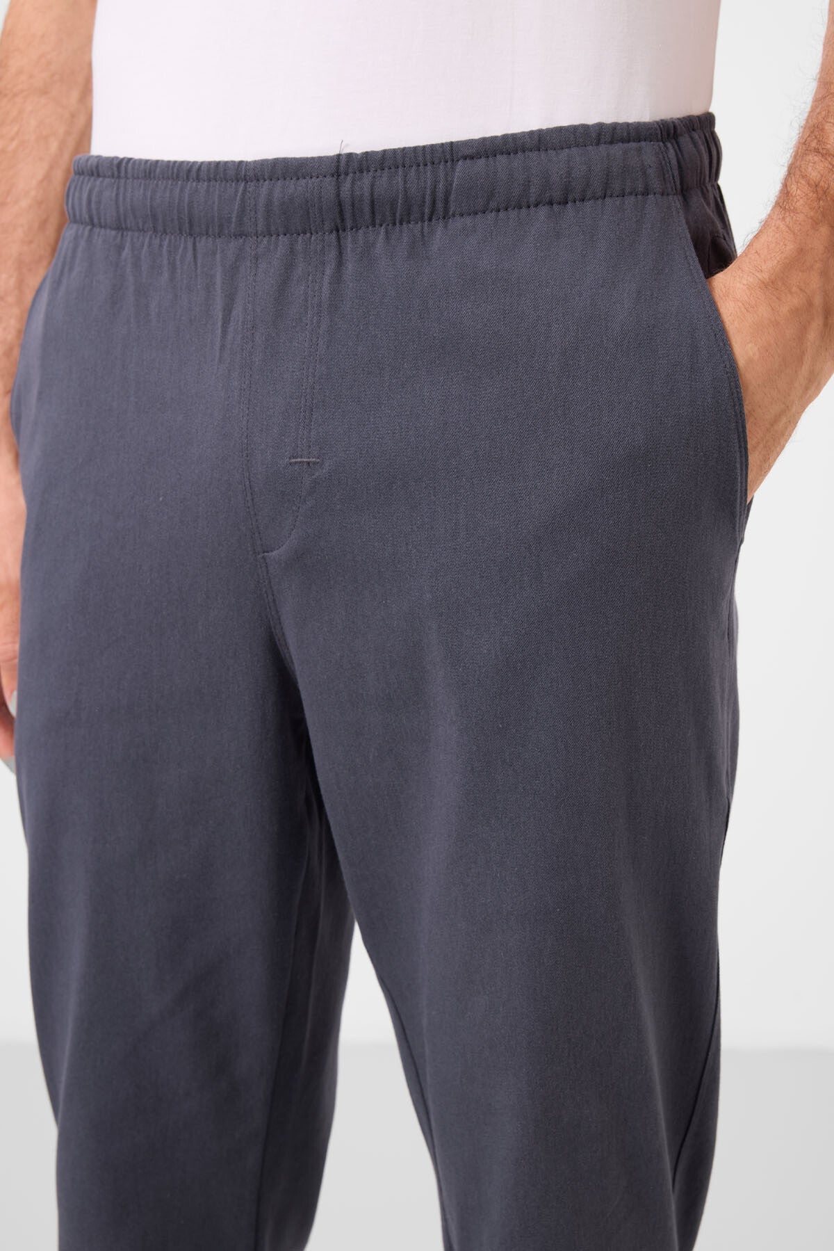 Image of Gri Standart Fit Dokuma Hafif Esnek Chino Erkek Pantolon - 82178
