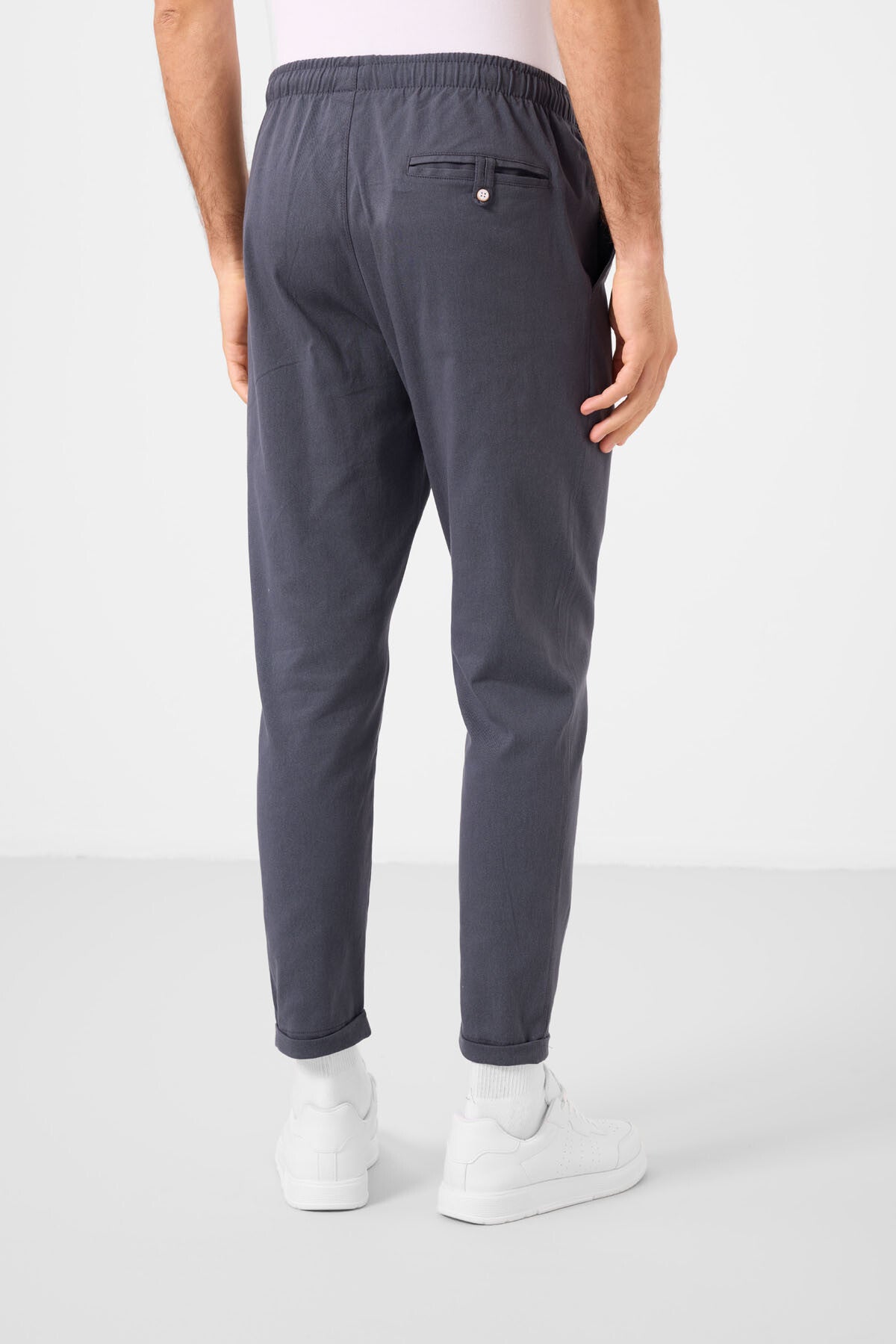 Image of Gri Standart Fit Dokuma Hafif Esnek Chino Erkek Pantolon - 82178