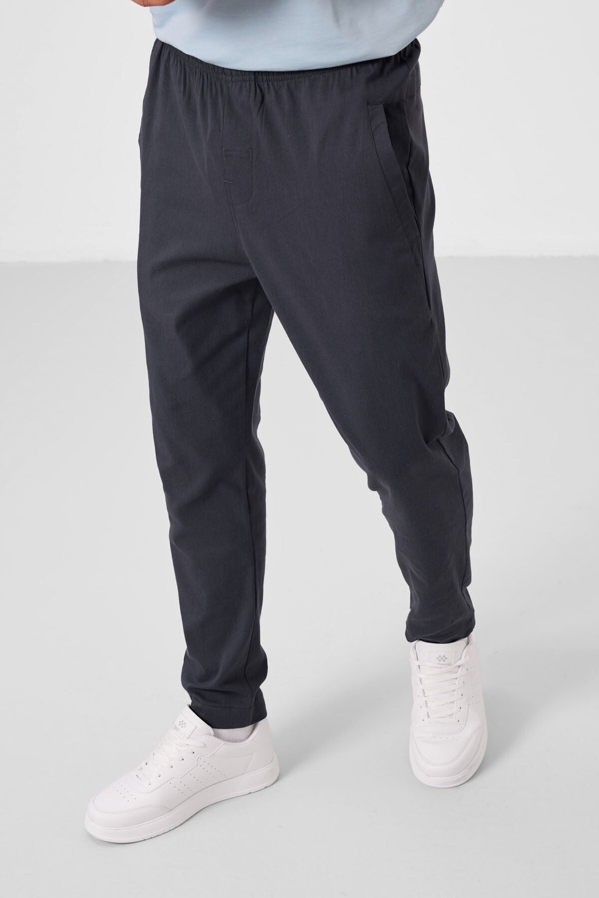Image of Gri Standart Fit Dokuma Hafif Esnek Chino Erkek Pantolon - 82179
