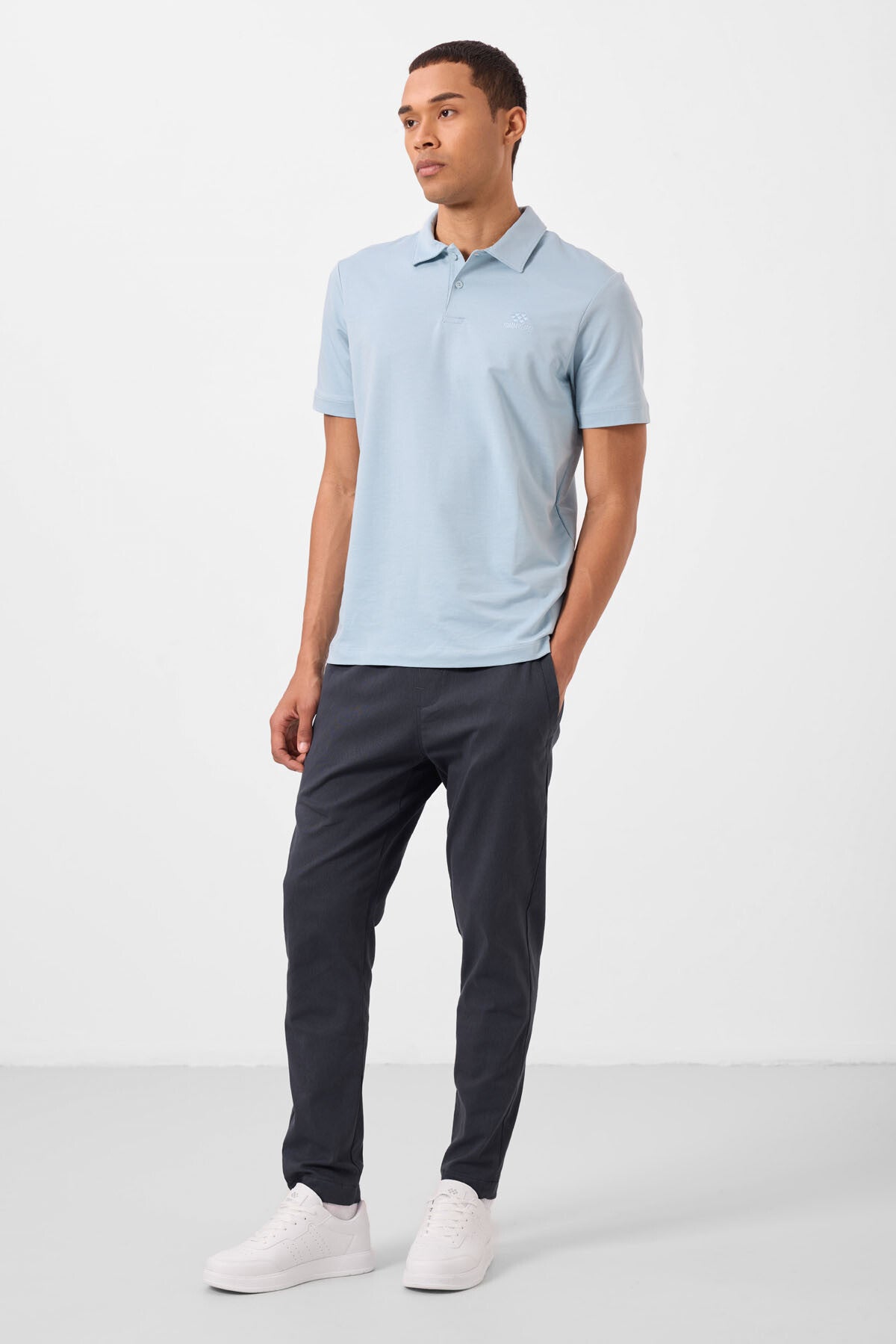 Image of Gri Standart Fit Dokuma Hafif Esnek Chino Erkek Pantolon - 82179