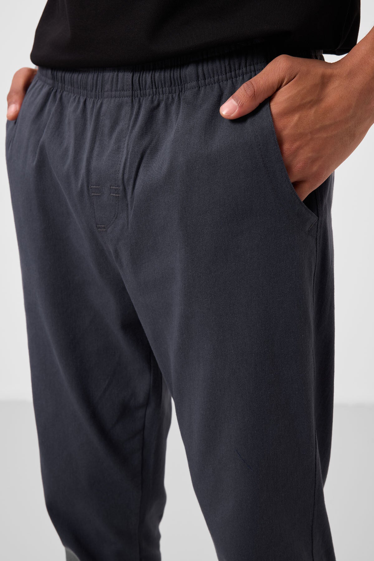 Image of Gri Standart Fit Dokuma Hafif Esnek Chino Erkek Pantolon - 82180