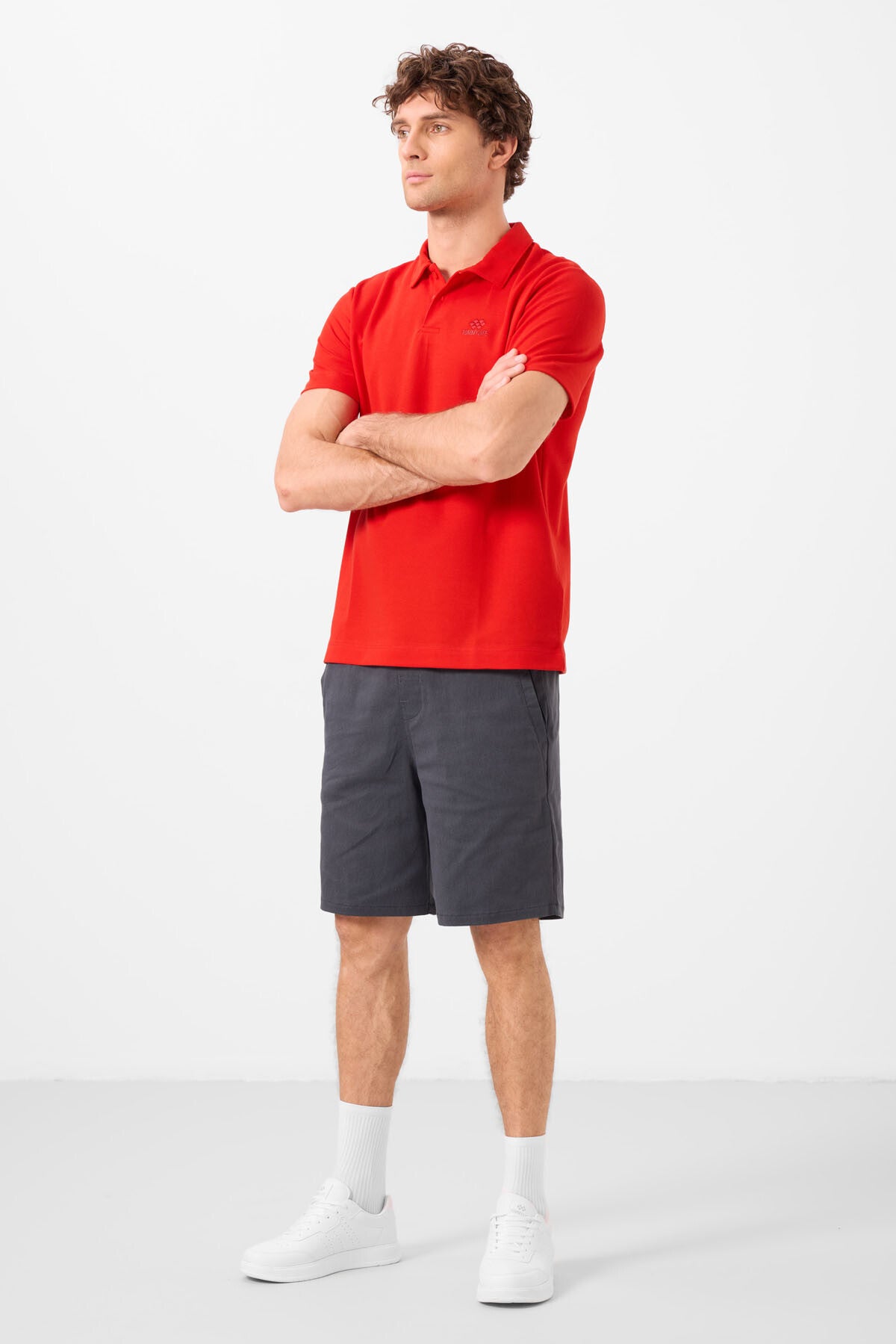 Image of Gri Standart Fit Dokuma Hafif Esnek Chino Erkek Şort - 81292