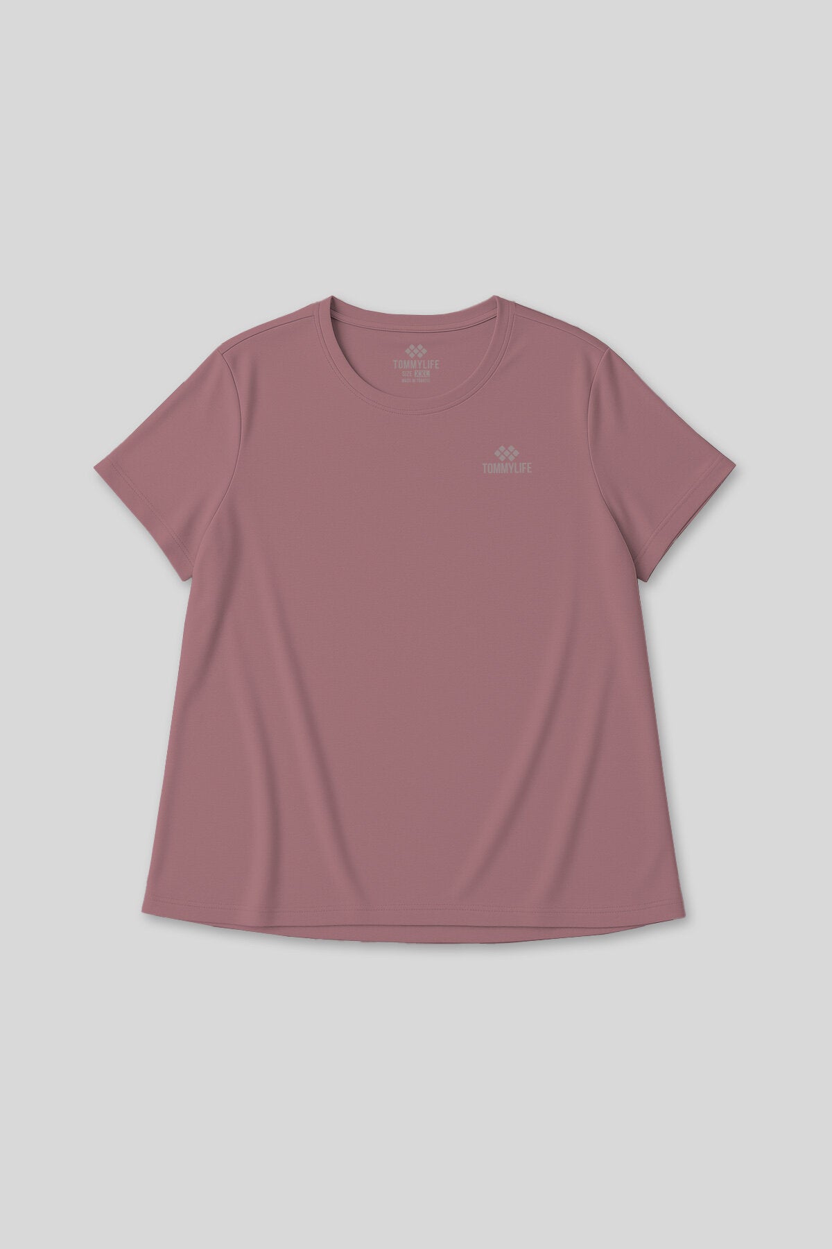 Image of Gül Kurusu Baskılı O Yaka Rahat Form Battal Büyük Beden Kadın T-Shirt - 97308