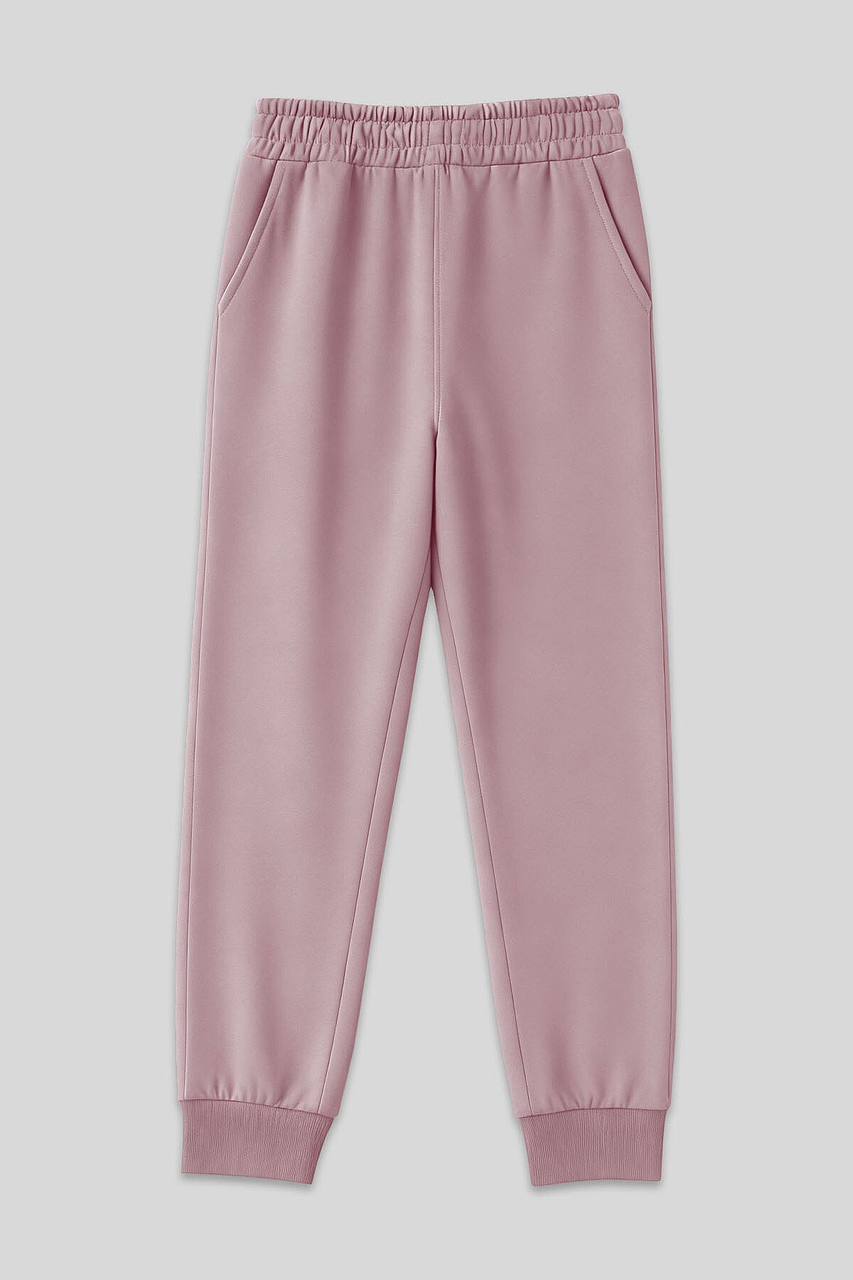 Image of Pantaloni de trening roz-roz pentru femei, cu talie înaltă, croială confortabilă și manșete - 94561
