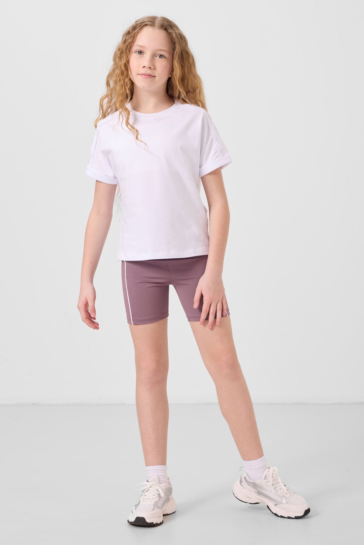 Image of Gül Kurusu Esnek Standart Fit Basic Performans Kız Çocuk Tayt - 75189