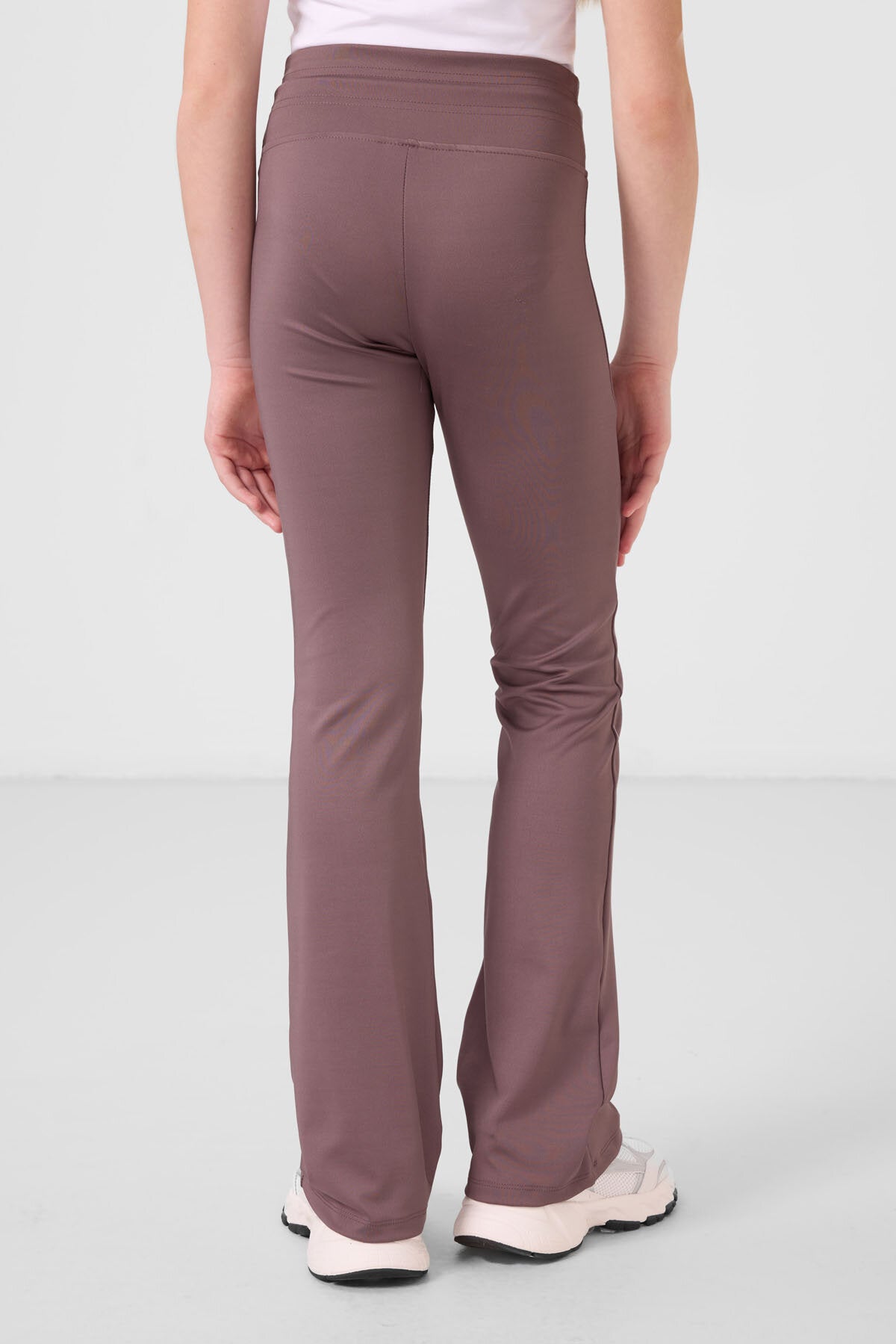 Image of Gül Kurusu Esnek Standart Fit Basic Performans İspanyol Paça Kız Çocuk Tayt - 75193