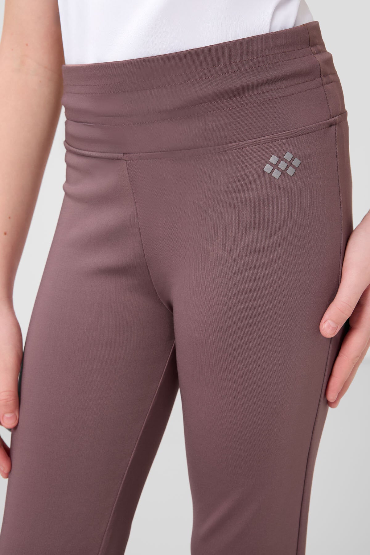 Image of Gül Kurusu Esnek Standart Fit Basic Performans İspanyol Paça Kız Çocuk Tayt - 75193