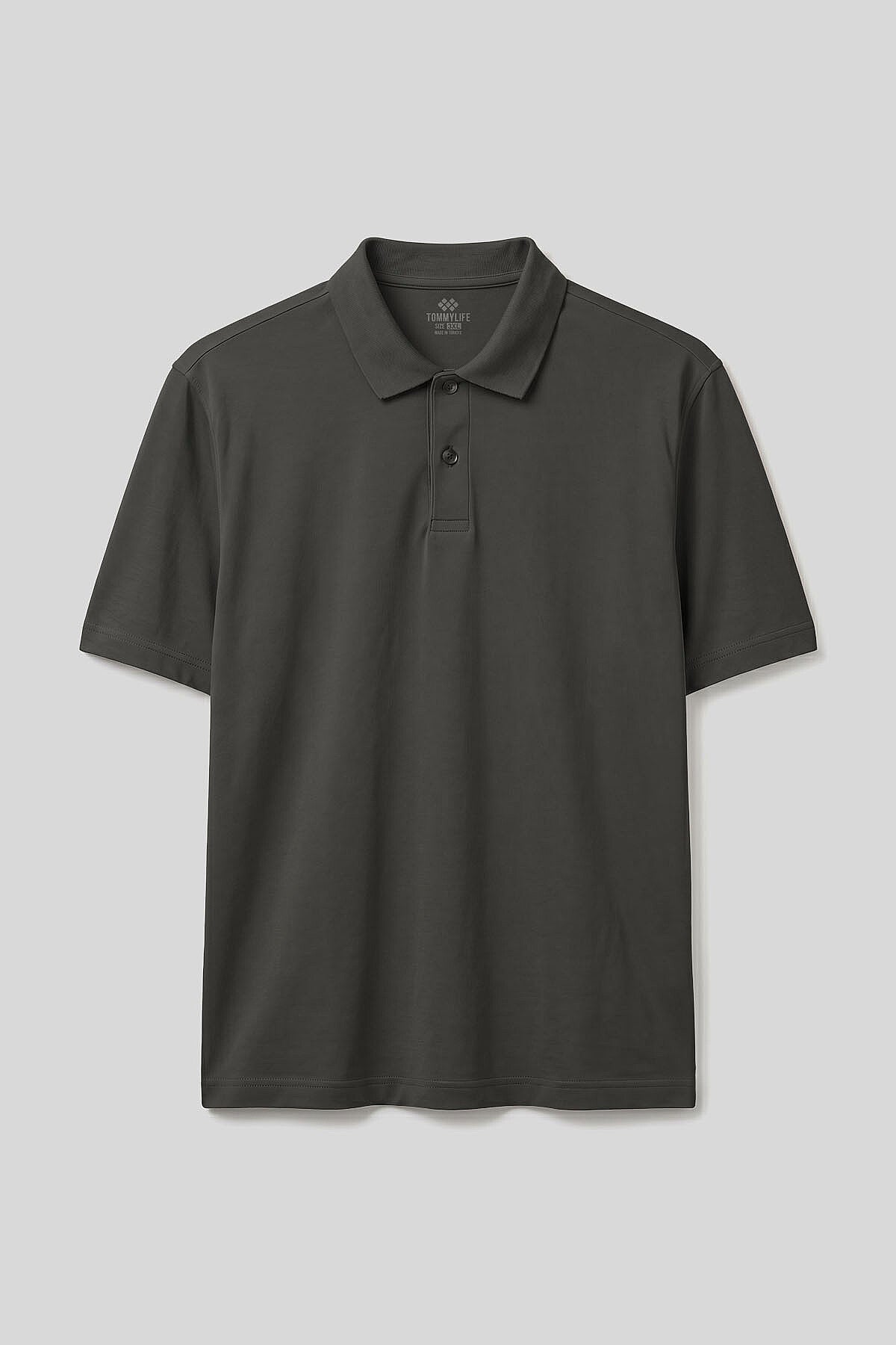 Image of Haki Polo Yaka Büyük Beden Battal Erkek T-Shirt - 88511