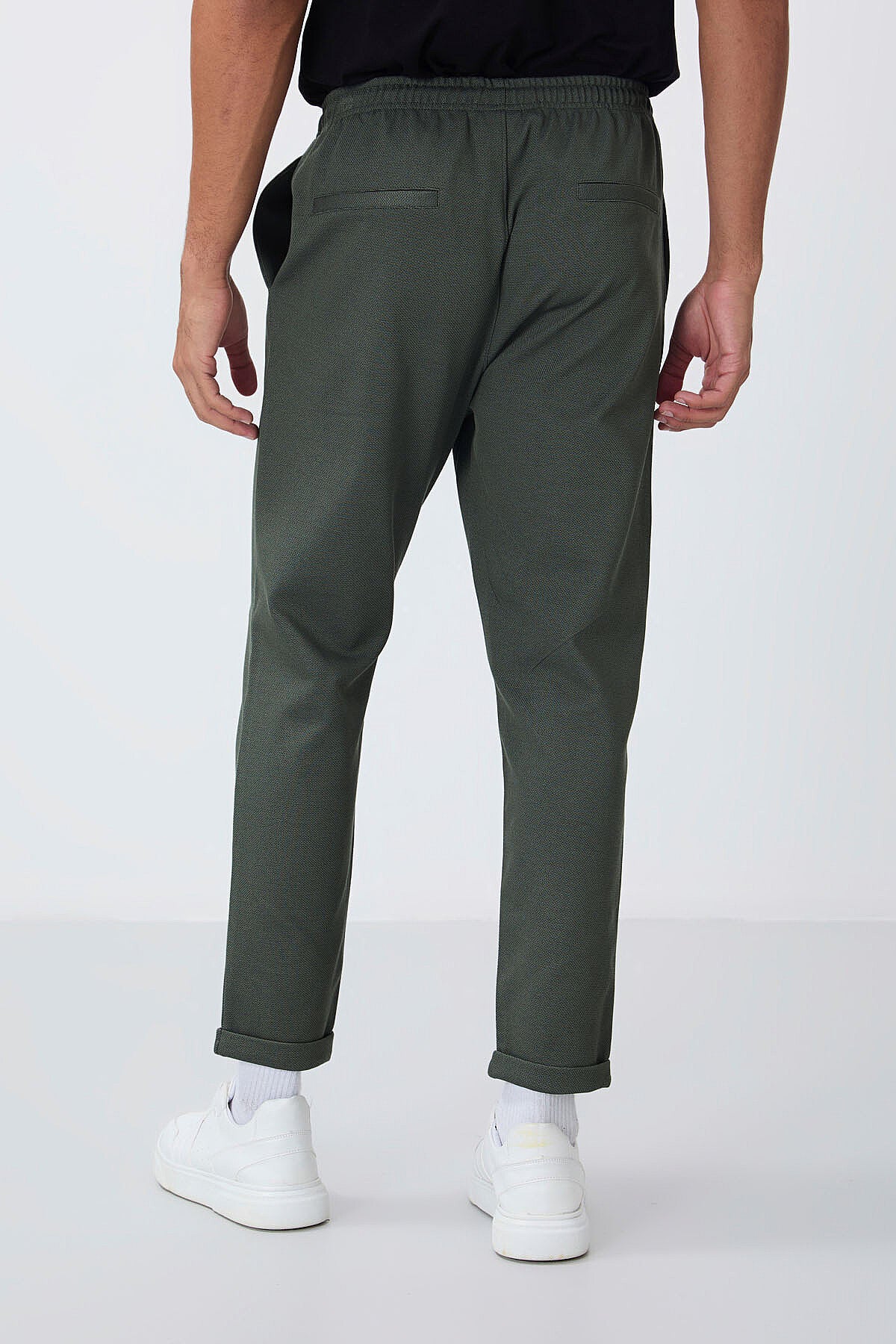 Image of Pantaloni de trening kaki texturați, croială standard, pentru bărbați - 82154