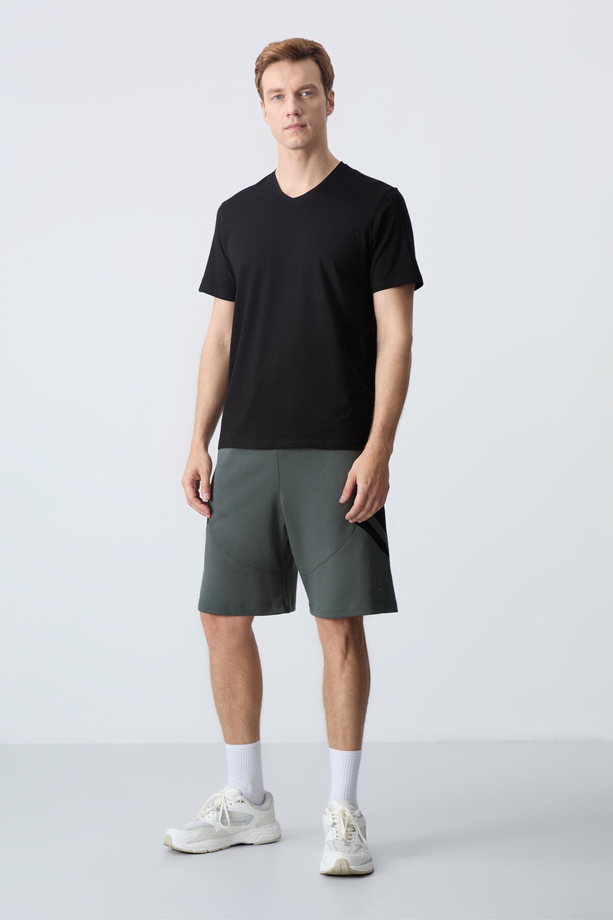 Image of Khaki Cotton Thick Soft Textured Standard Fit Basic Men's Shorts - 81281