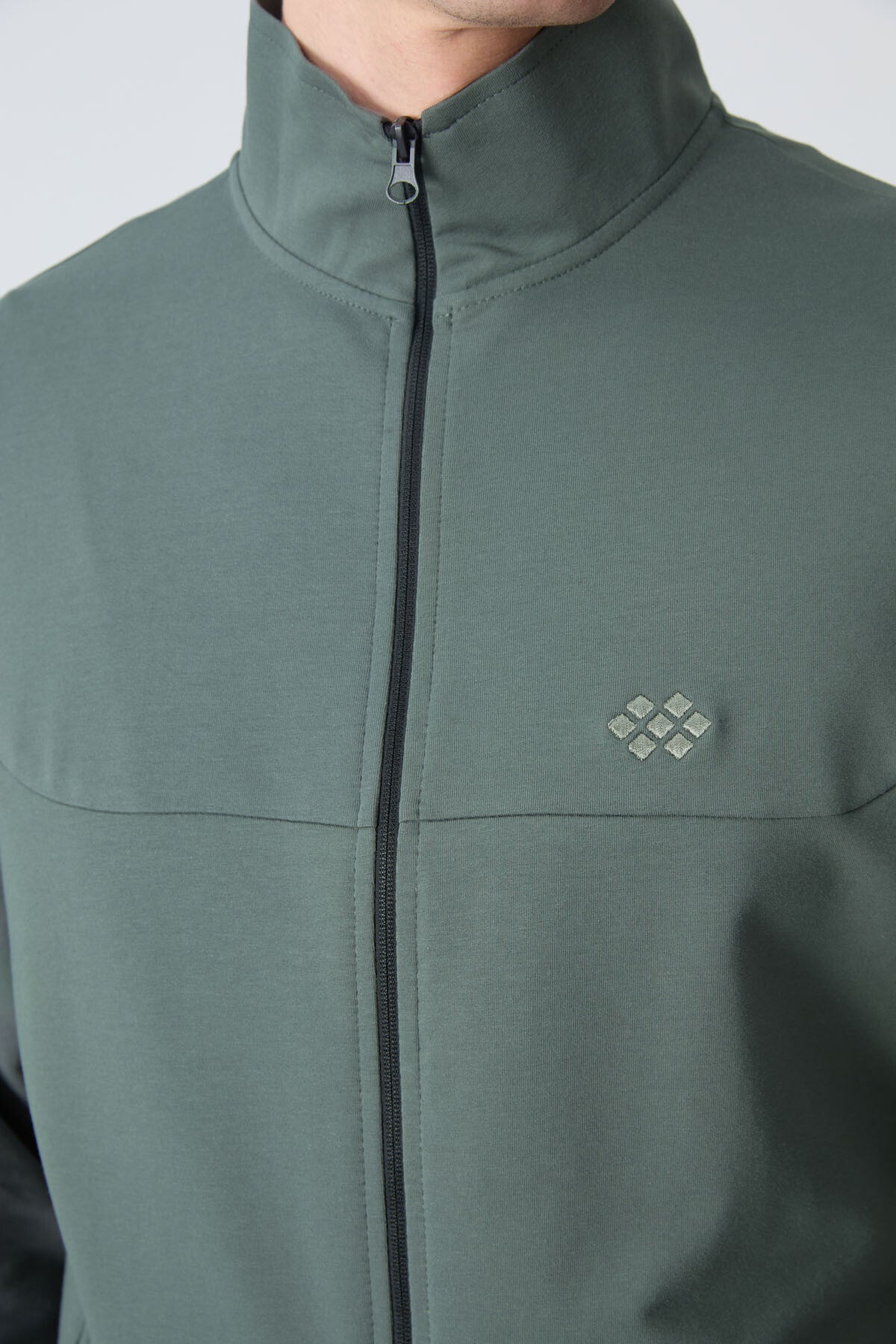 Image of Haki Pamuklu Kalın Yumuşak Dokulu Comfort Fit Basic Erkek Eşofman Takım - 85260