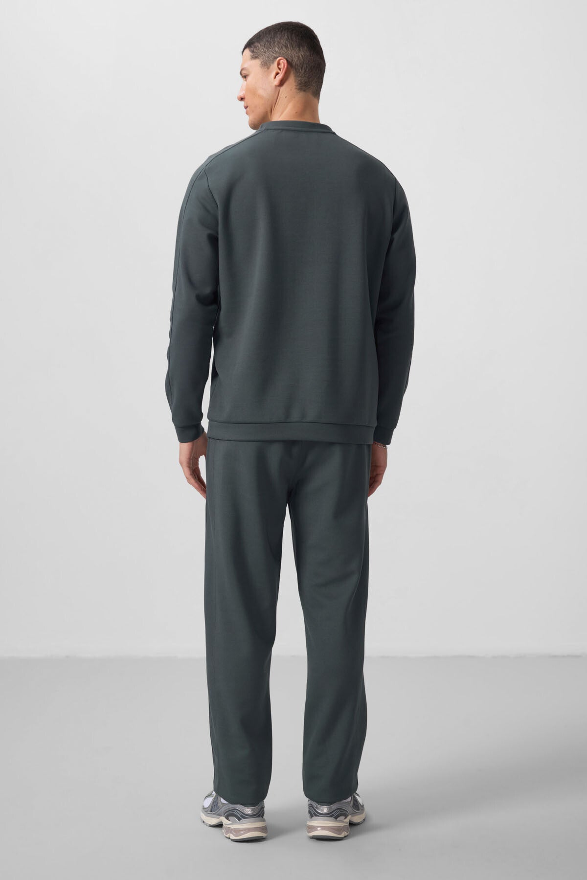 Image of Haki Yüzeyi Dokulu Oversize Erkek Eşofman Takım - 85275
