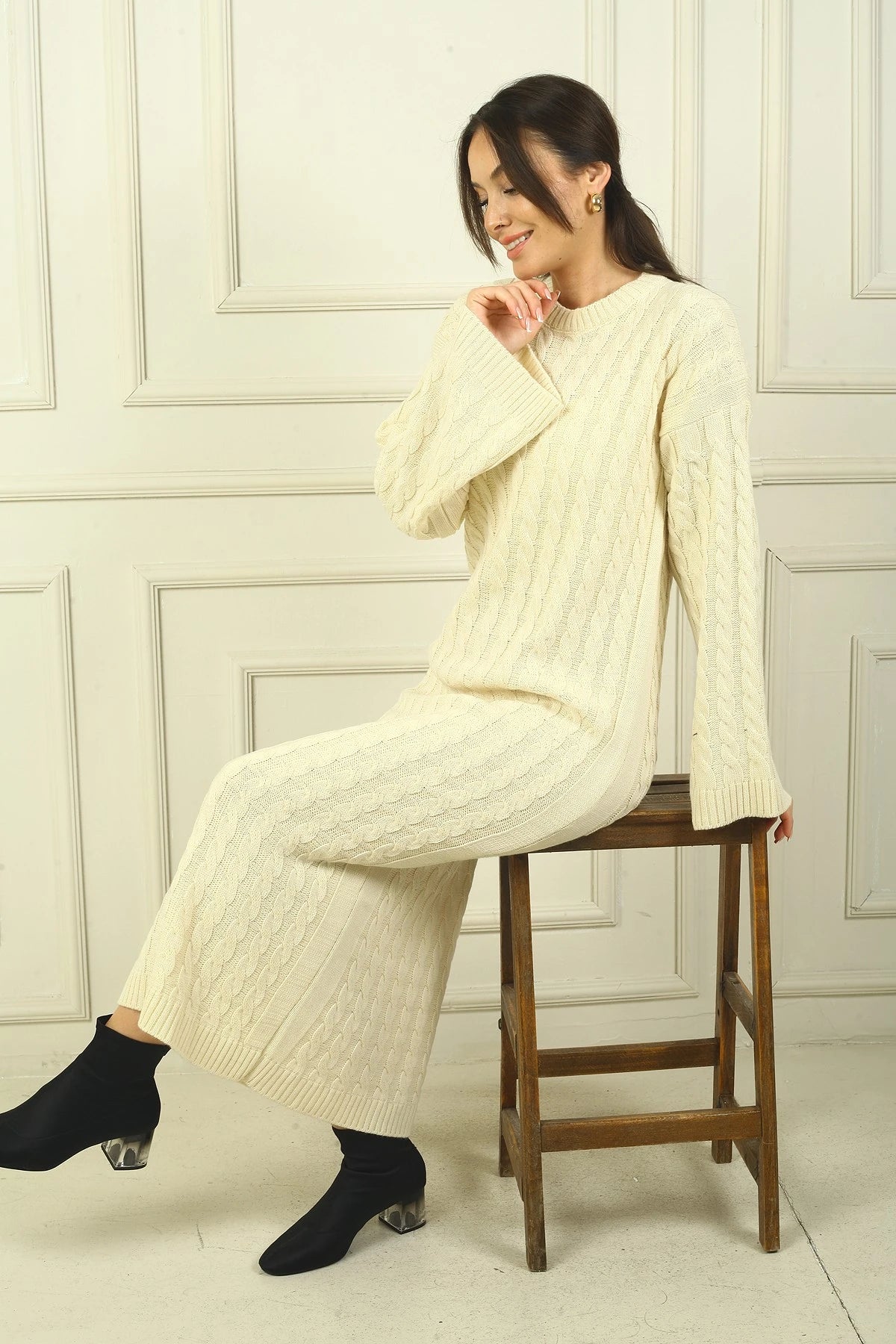 Image of Women's Braided Relaxed Fit Acrylic Long Dress