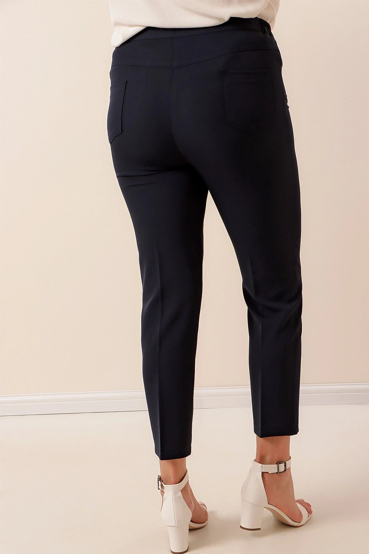 Image of Plus Size Pants with Elastic Waistband and Stretch Fabric