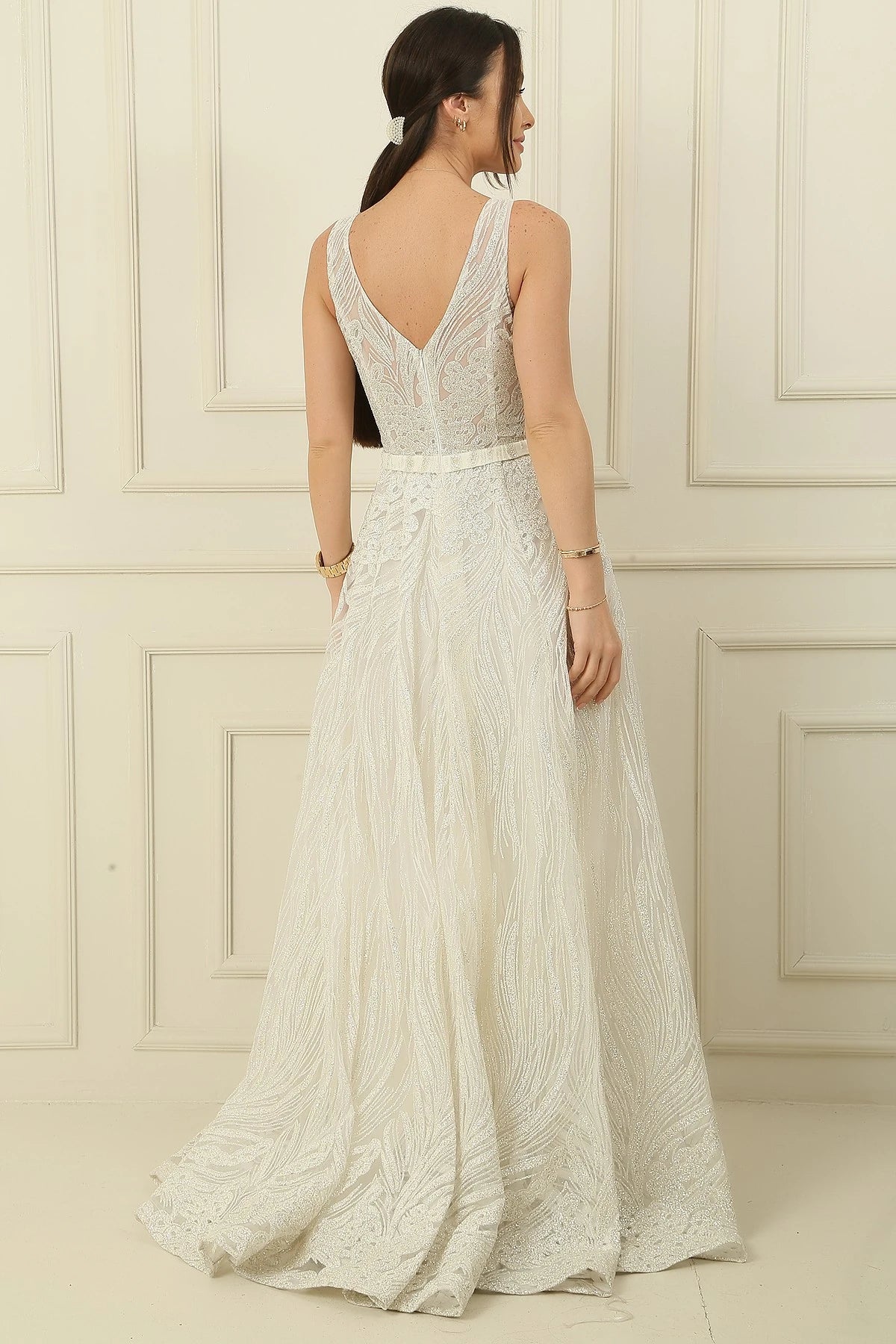 Image of Glittery Ghost Tulle Princess Gown