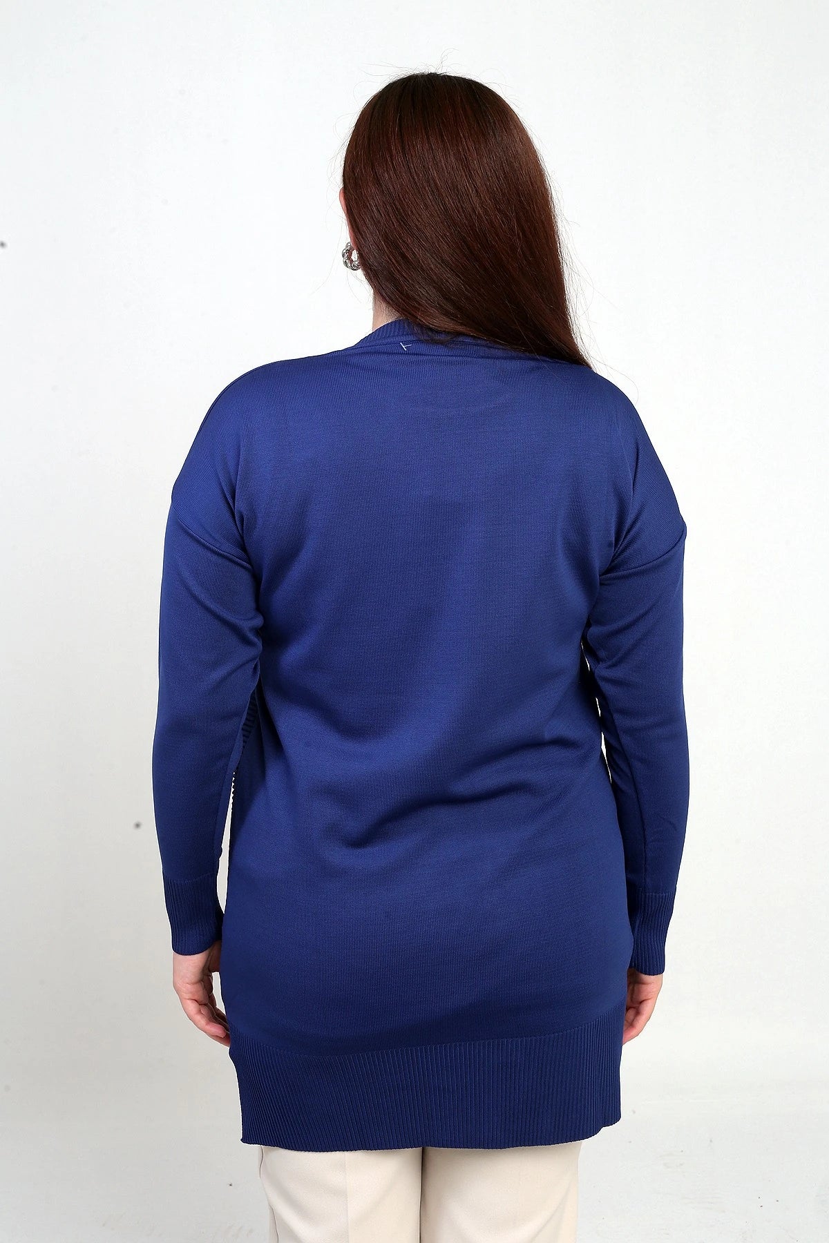 Image of Women's Plus Size Tunic Blouse with Button Detail on Sleeves