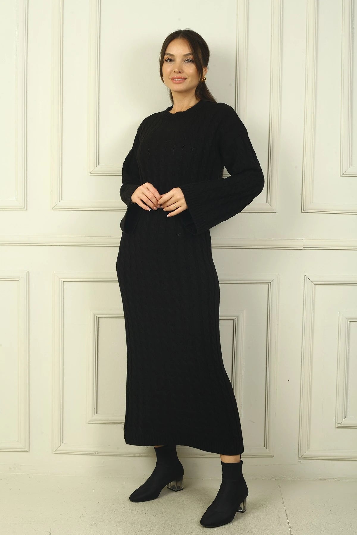 Image of Women's Braided Relaxed Fit Acrylic Long Dress