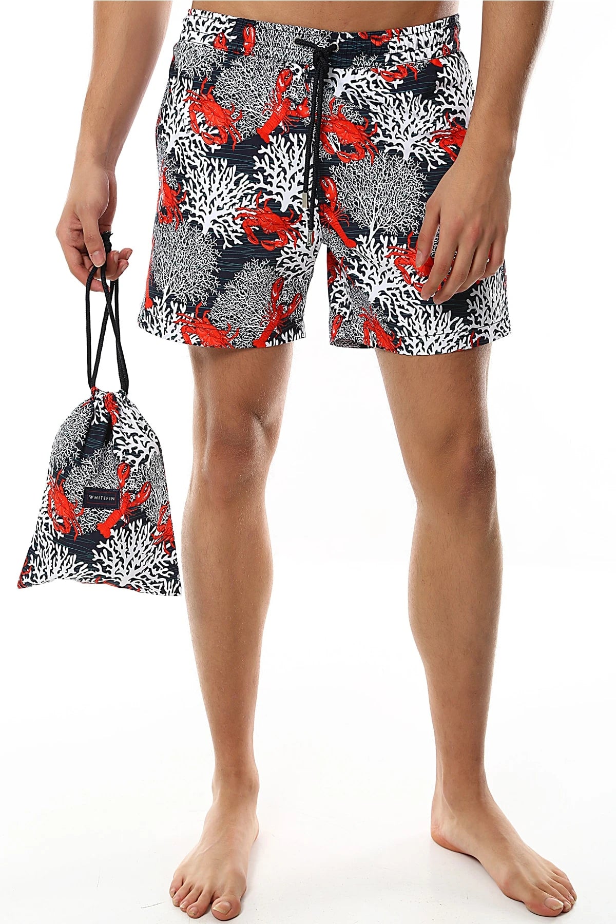 Image of Pantaloni scurți de baie pentru bărbați Red Crab