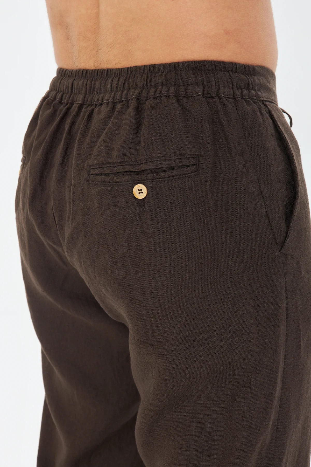 Image of Men's Linen Trousers, Brown