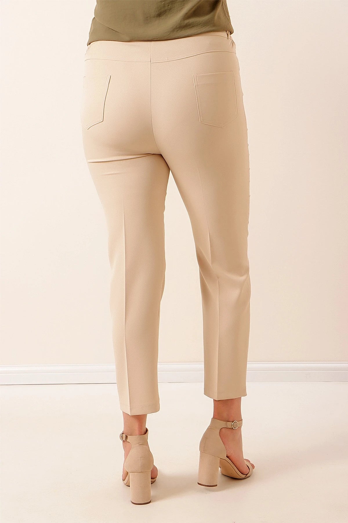 Image of Plus Size Pants with Elastic Waistband and Stretch Fabric