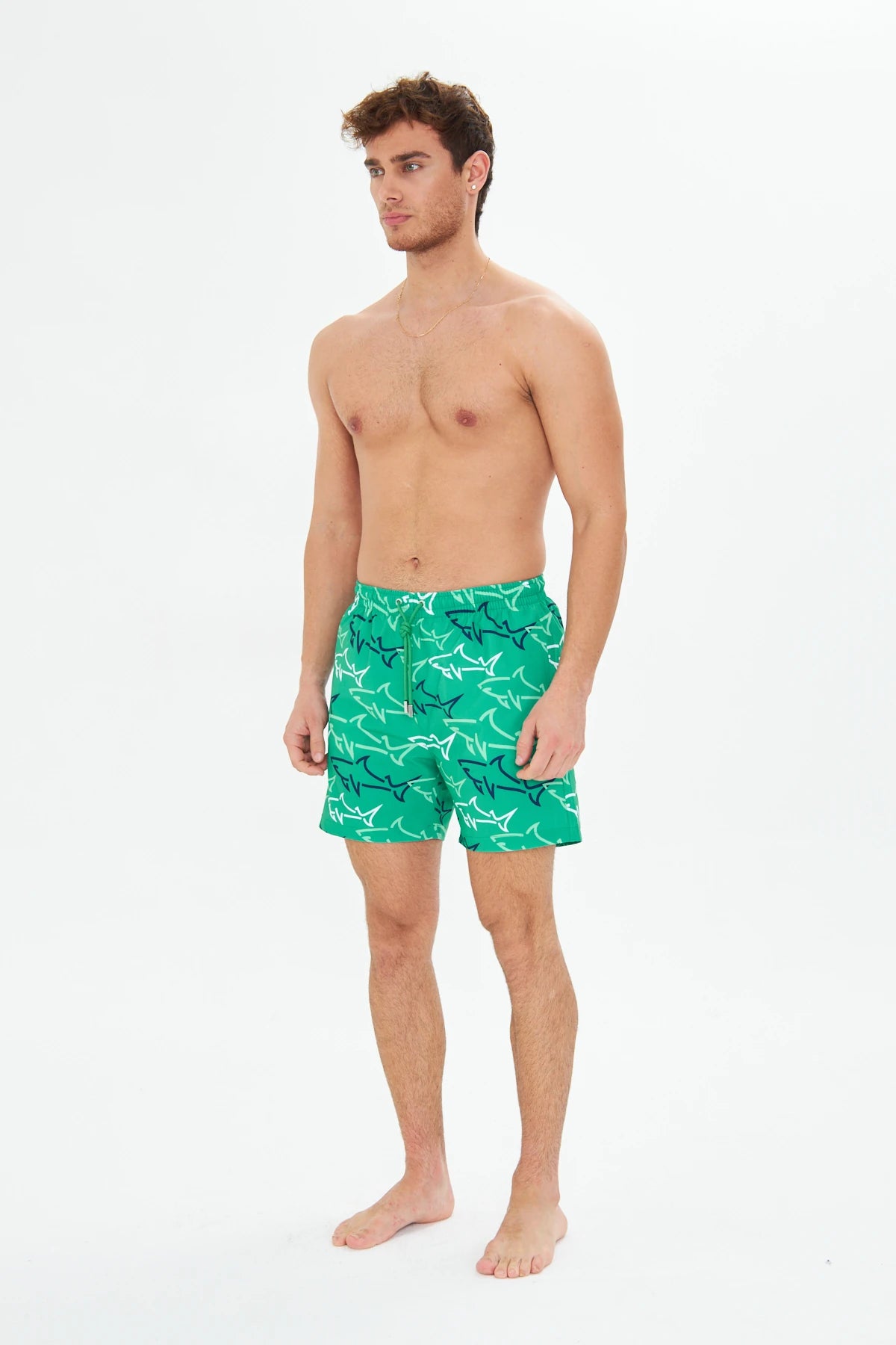Image of Men's Stretch Shark Swim Shorts