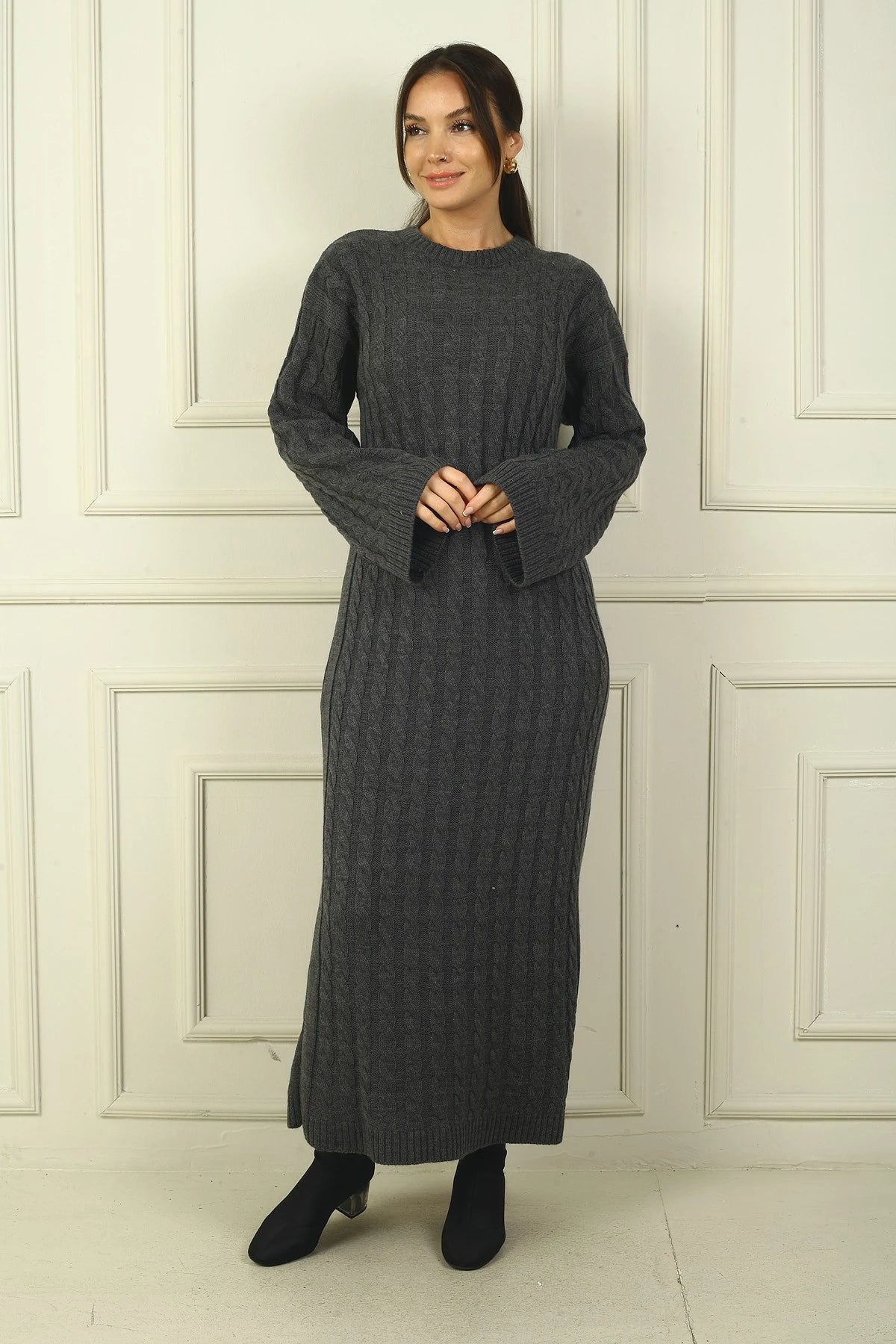 Image of Women's Braided Relaxed Fit Acrylic Long Dress
