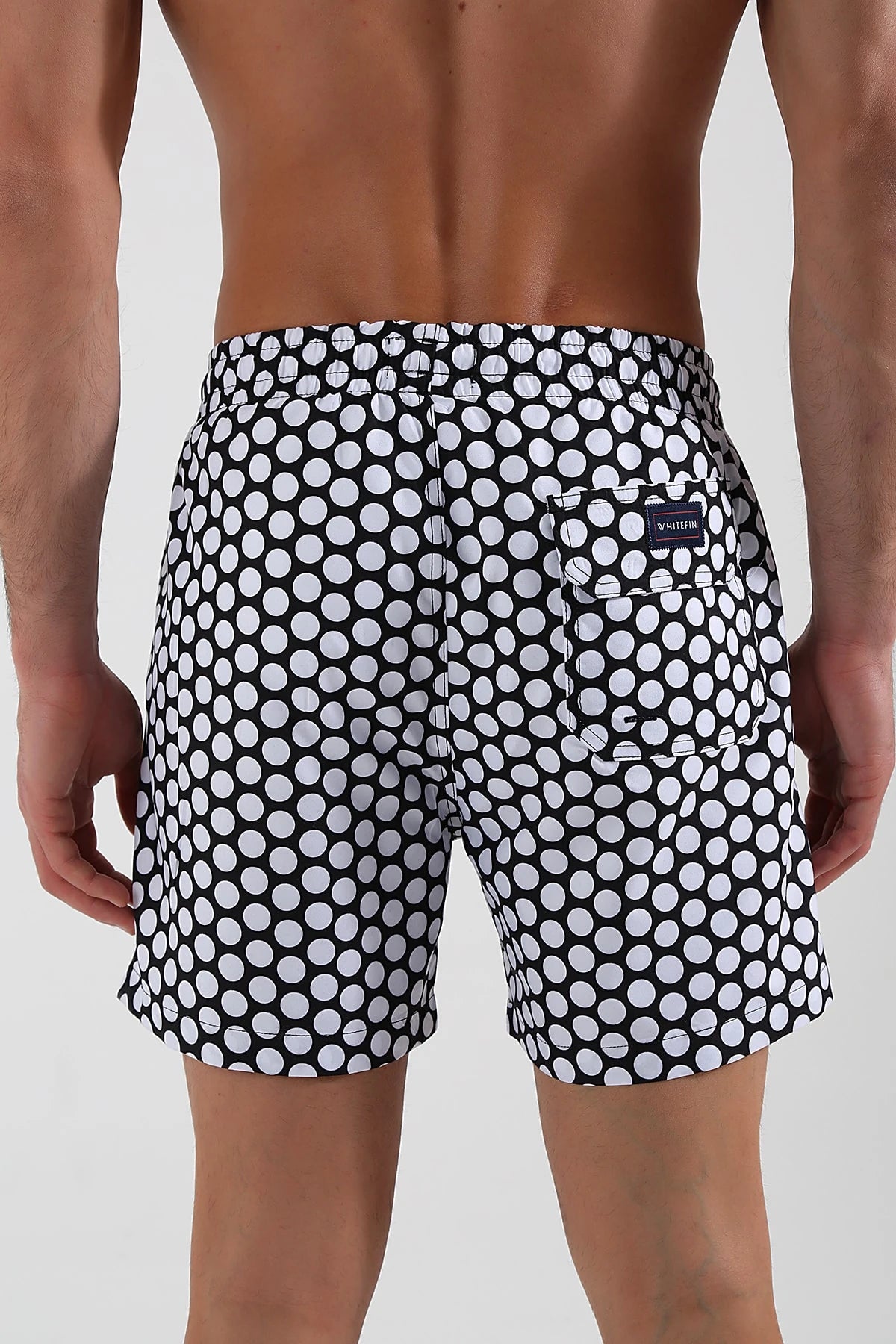 Image of Black Round Swim Shorts