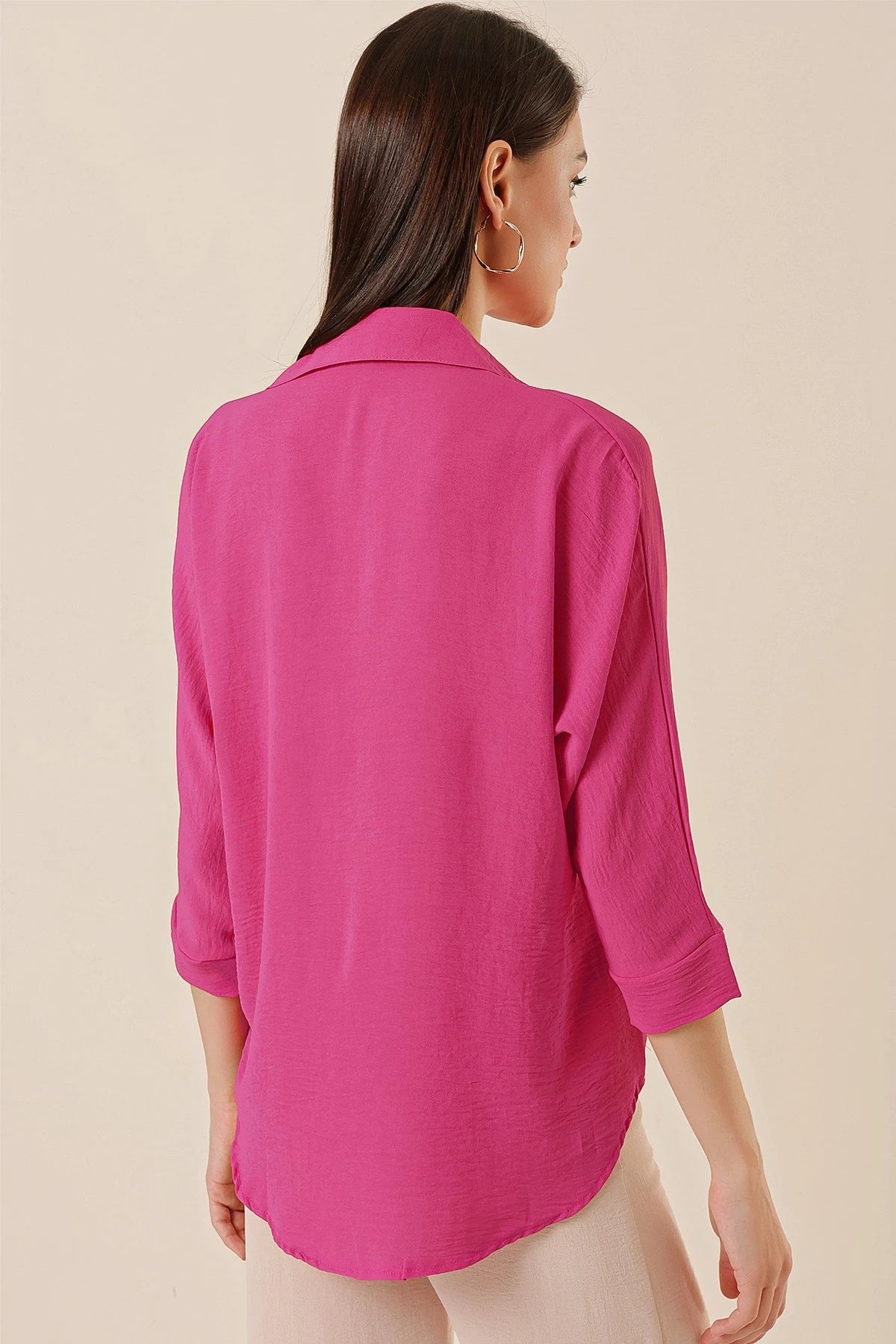 Image of Polo Neck Three Quarter Sleeve Ayrobin Blouse