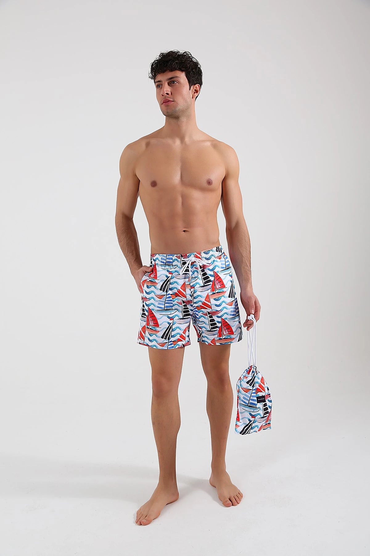 Image of White Yachting Swim Shorts
