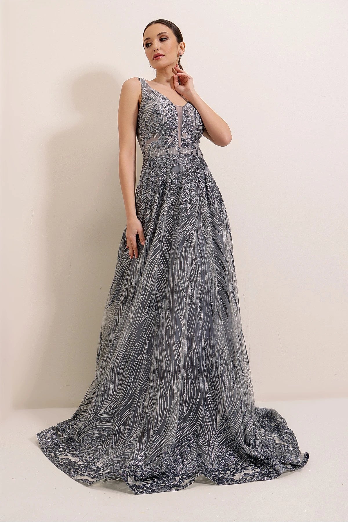 Image of Glittery Ghost Tulle Princess Gown