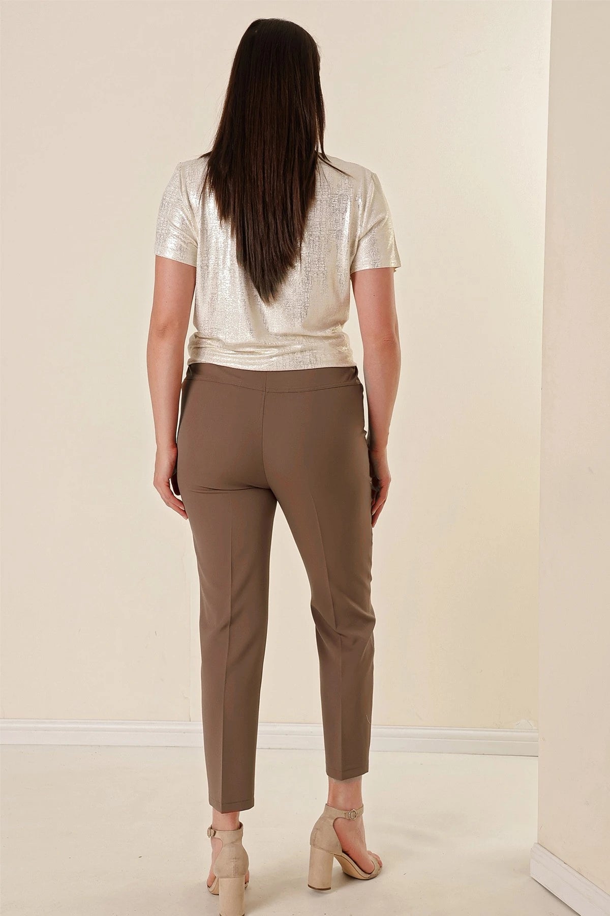 Image of Plus Size Pants with Elastic Waistband and Stretch Fabric