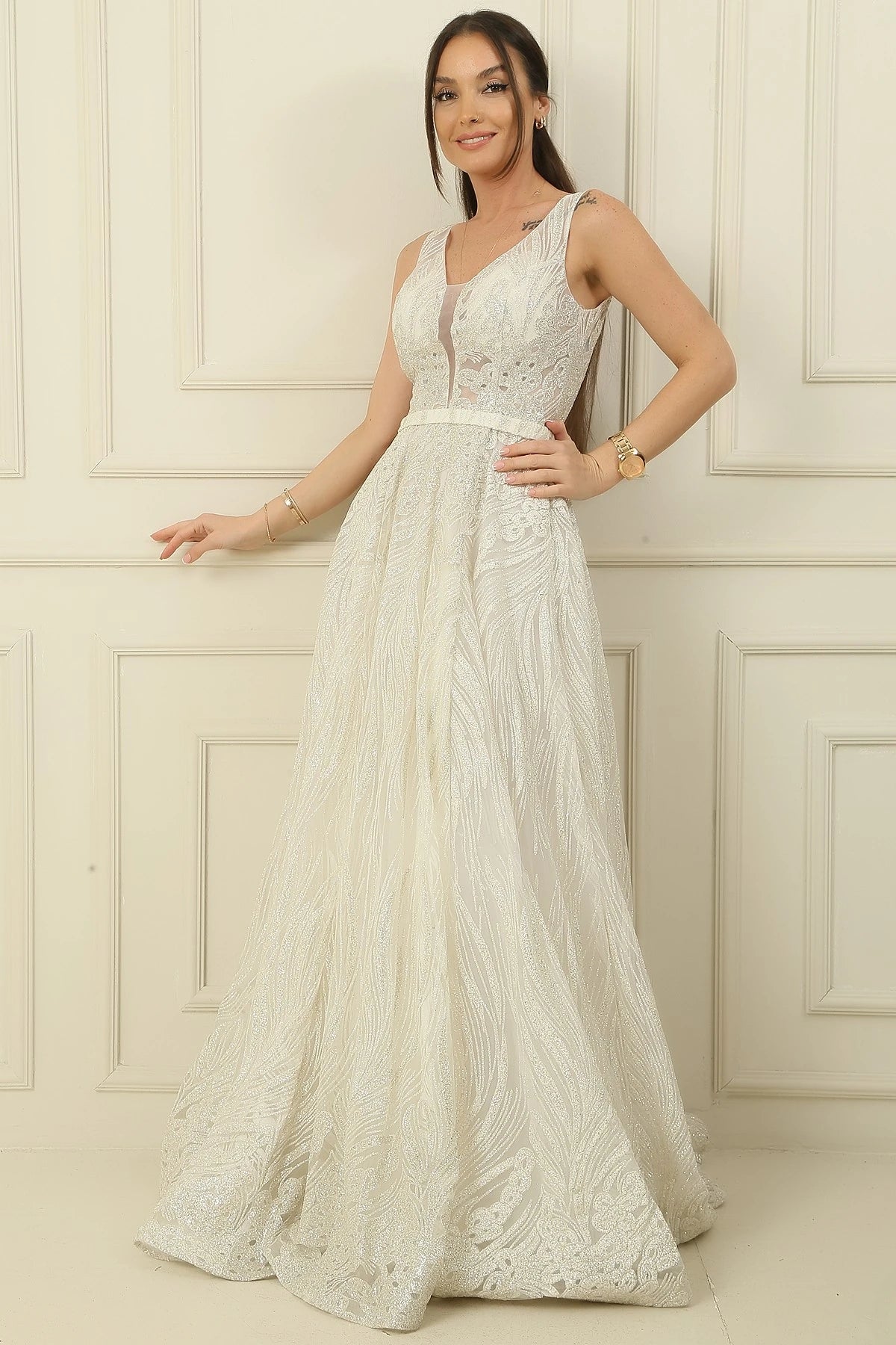 Image of Glittery Ghost Tulle Princess Gown